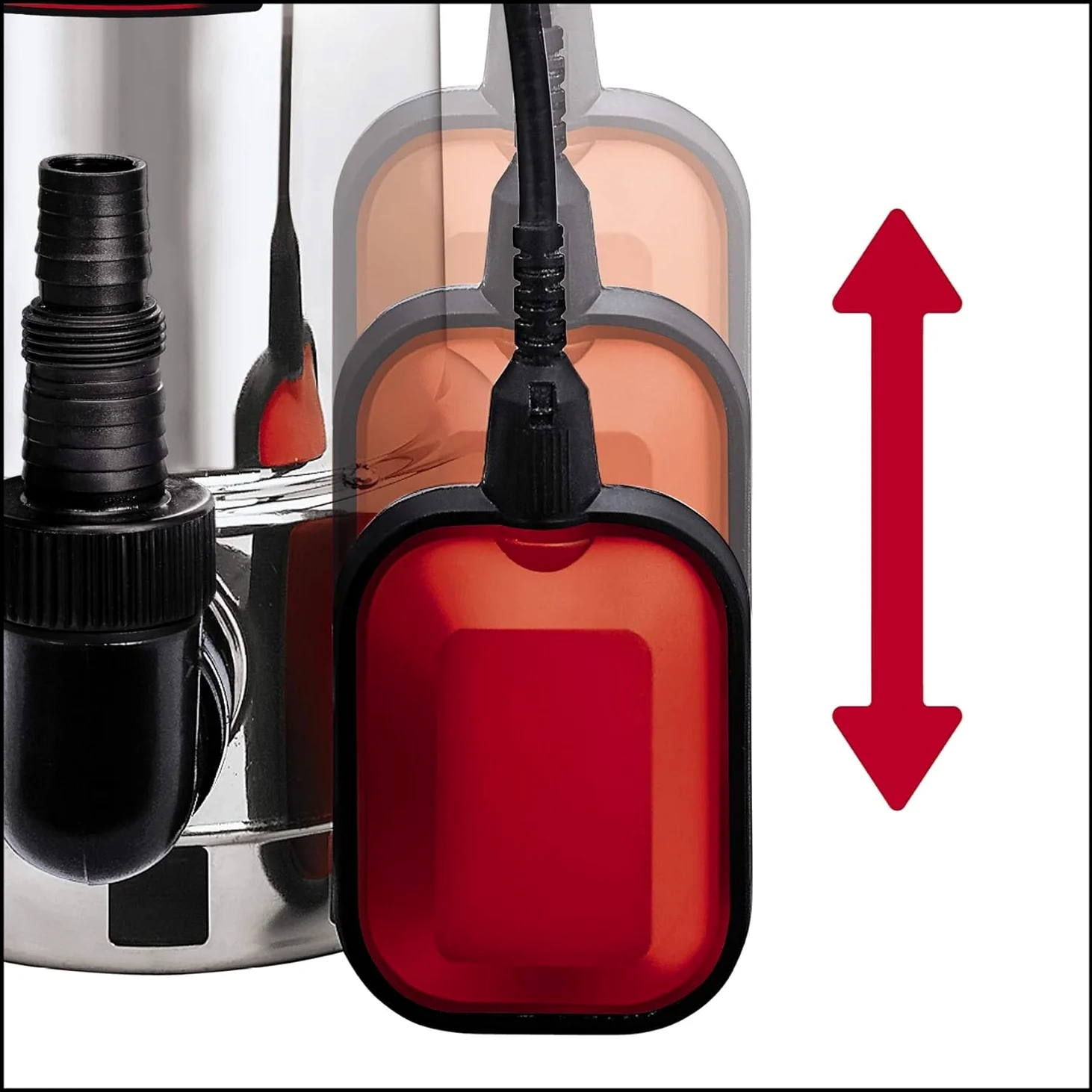Einhell Pompa per acque reflue GC-DP 9035N (900 W, portata massima 18.000 l/h, corpi estranei con una dimensione massima di 35 mm, interruttore di galleggiamento regolabile in altezza in modo