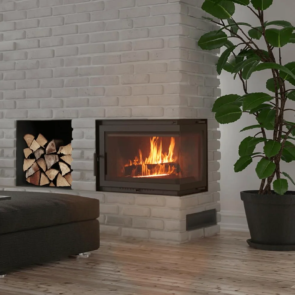 KRATKI SIMPLE a legna in ghisa 8kW Ø200mm - efficiente gamma di potenza & basse emissioni BImSchV 2 - aminetto elegante con vetratura laterale - Classe di efficienza energetica A, H70,1 x L60 x P36 cm
