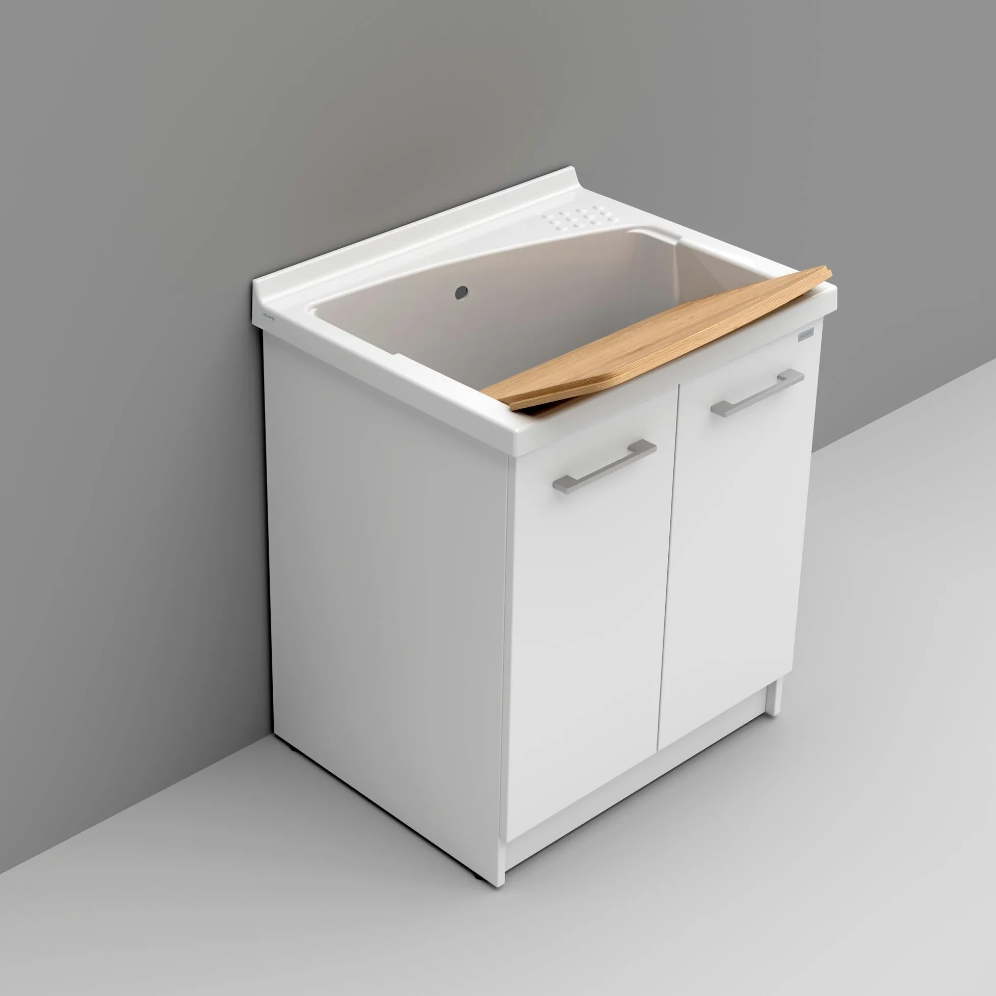 Mobile per lavatoio 75x61x81 cm con asse in legno – Revine | Dolomite