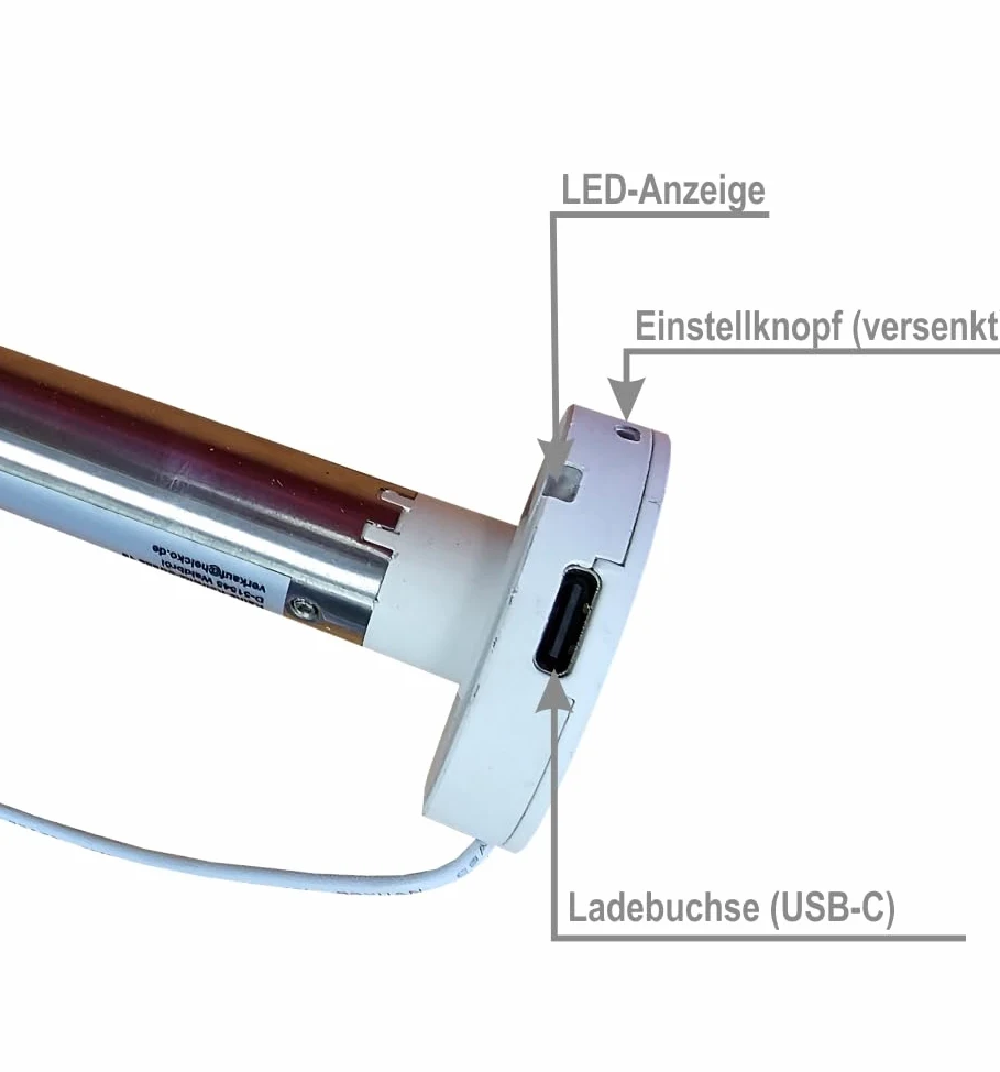 AKKU-Rohrmotor, elektronisch einstellbare Endlagen, 0,3 Nm mit Adapter für 18 u. 25 mm Rundwelle, Funkprotokoll BI (1 ST)