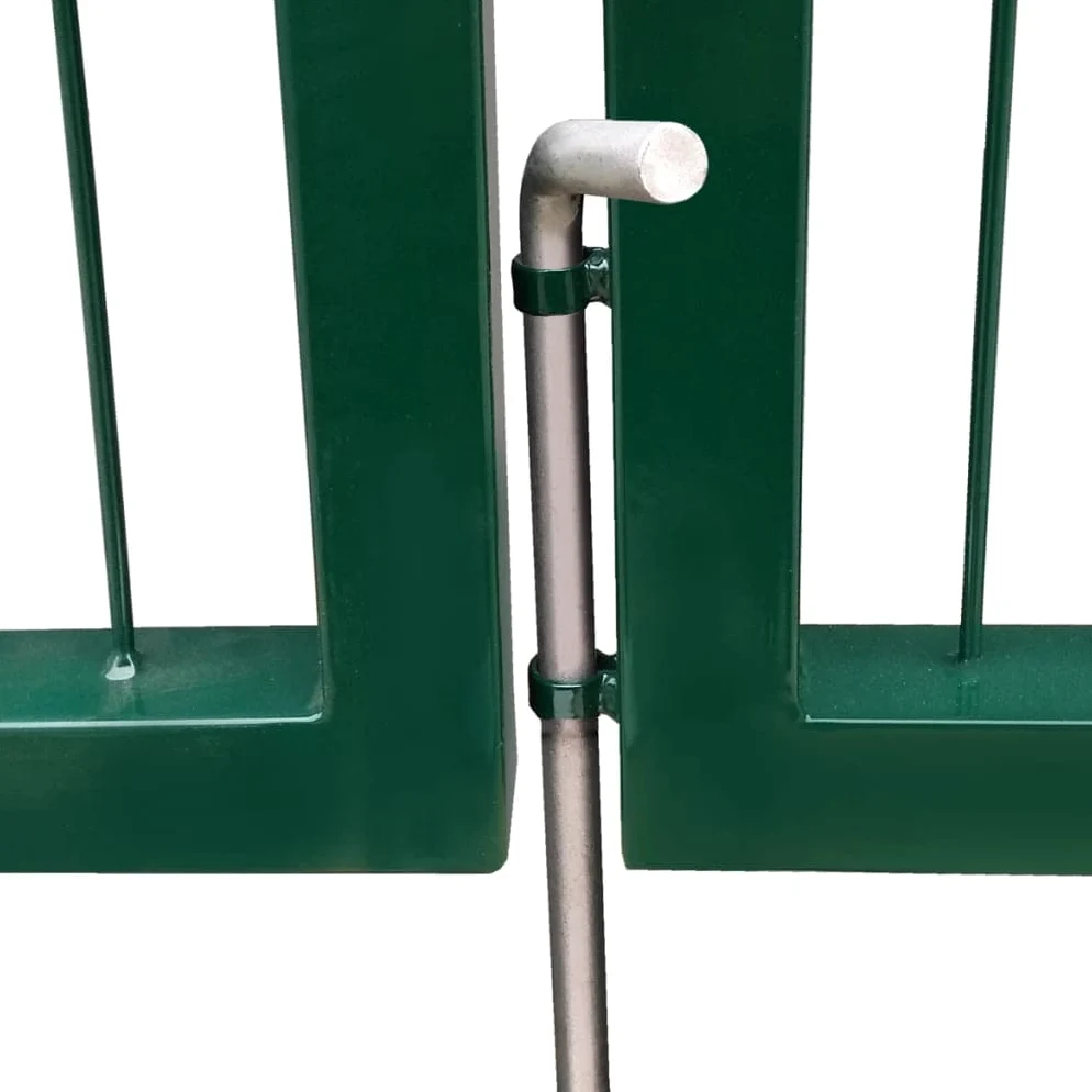 Gecheer Cancello,Doppio,da Giardino,Esterno,per Recinzione,in Rete Acciaio,Verde,350x190 cm,Cancello Doppia Anta,Cancello da Giardino,Cancello Metallo,Cancello Acciaio,Cancello per Recinzione