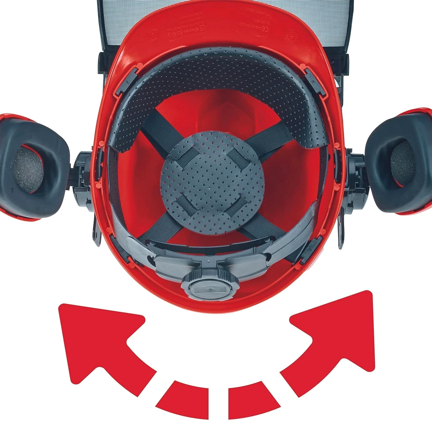 Einhell elmetto protettivo (circonferenza 52 - 66 cm, con visiera sollevabile, con para orecchie sollevabili)