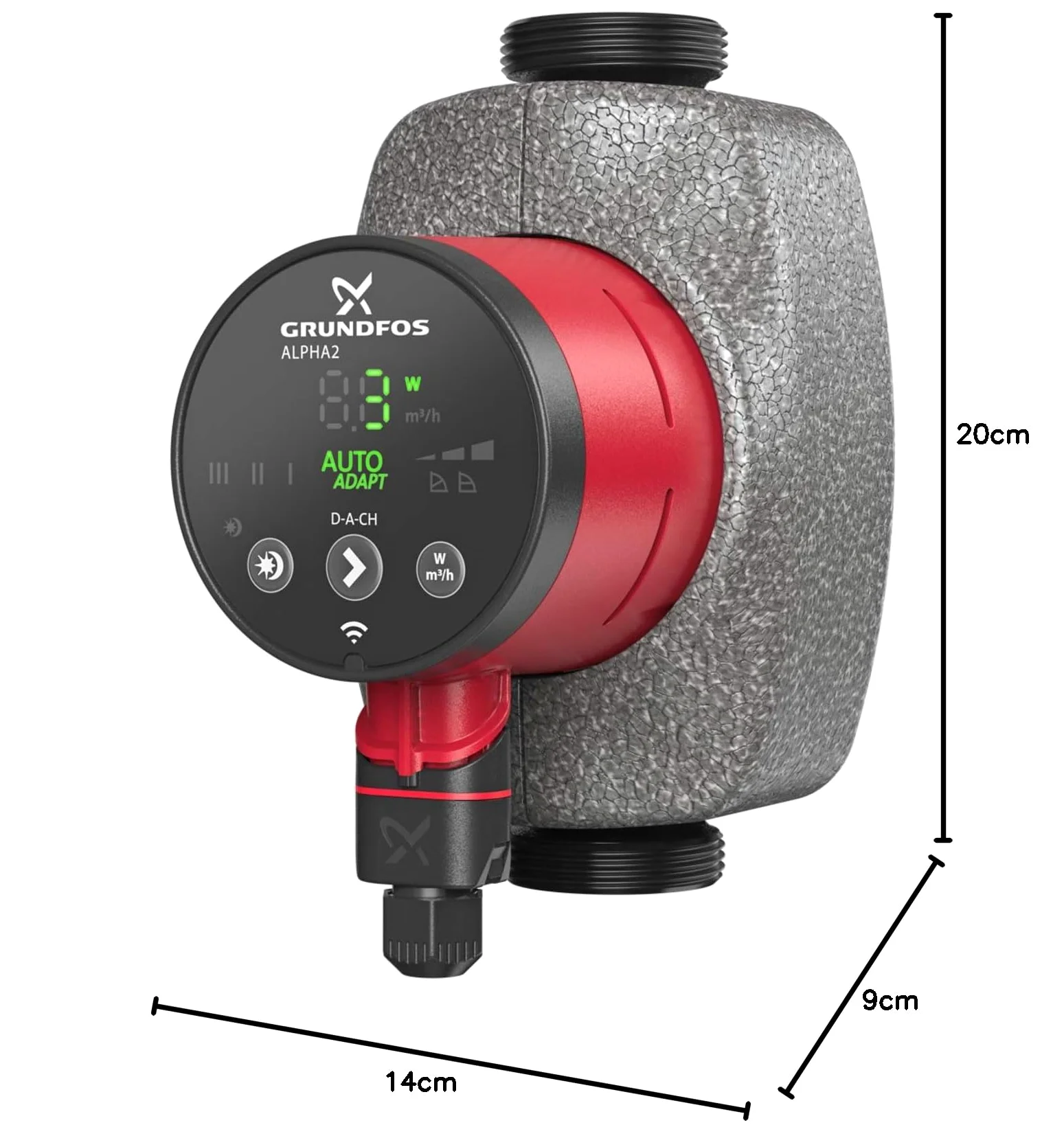 Grundfos Alpha2 25-80, pompa di circolazione ad alta efficienza, 180 mm