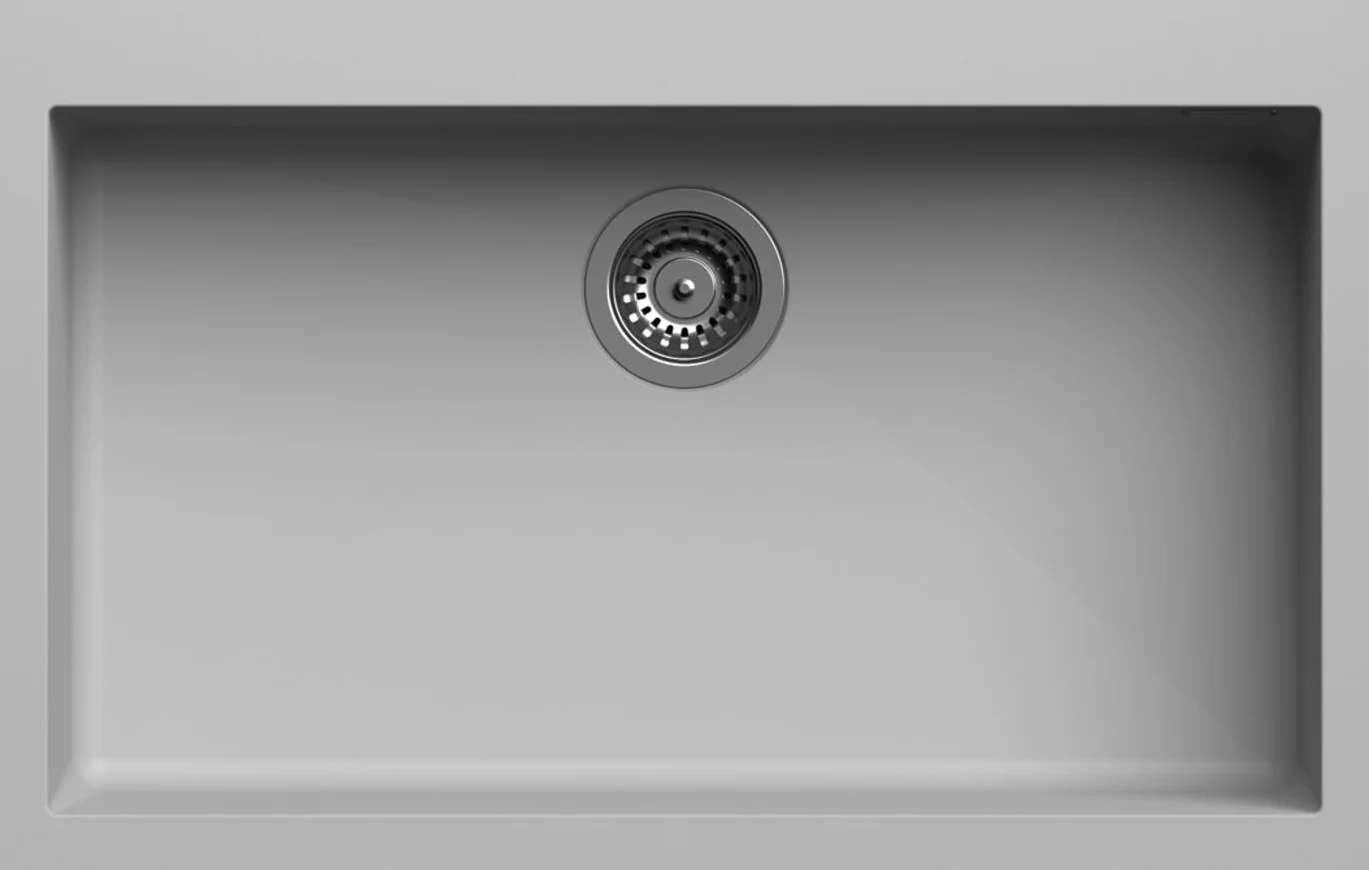 Lavello cucina Ettore Mix perla grigio chiaro 1 vasca/vascone 79 x 50 cm Made in Italy