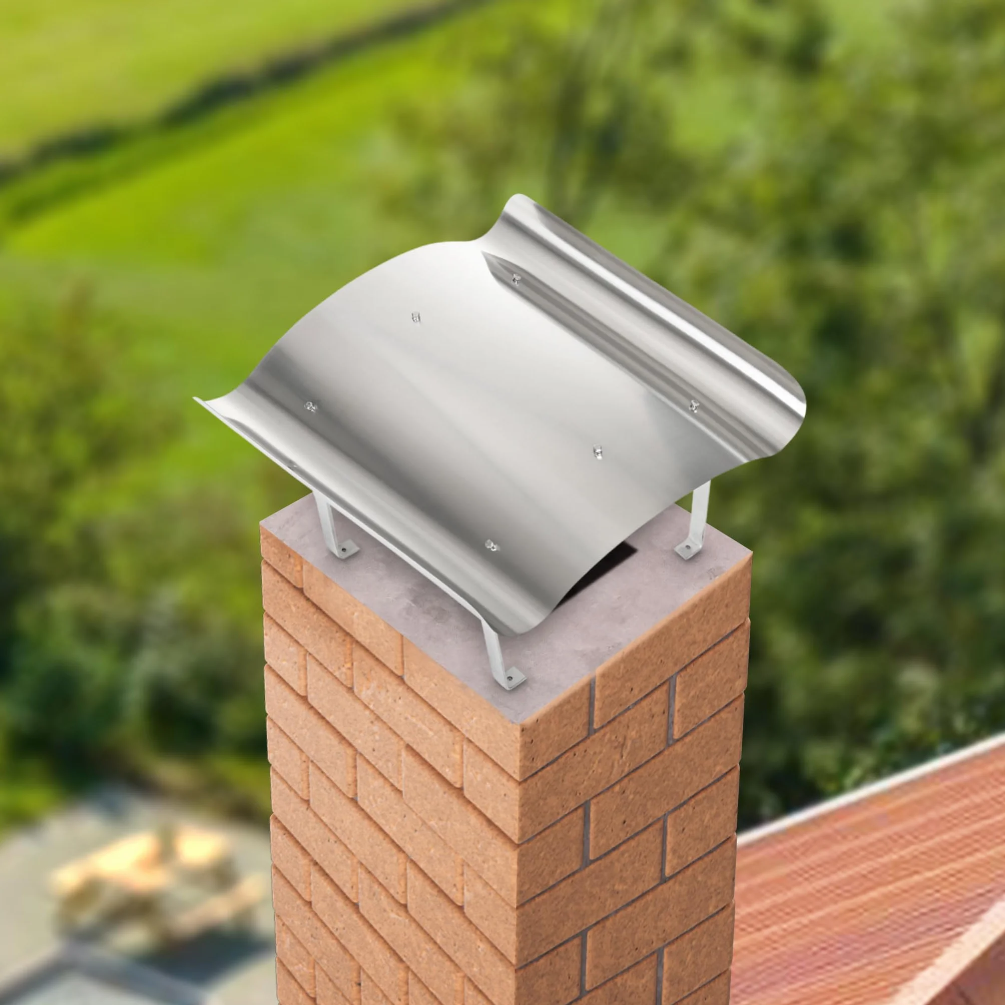 STERR Cappello Antipioggia per Canna Fumaria 50 x 50 cm - Coperchio per Caminetto in Acciaio Inox Canna Fumaria, Canna Fumaria in Acciaio Inox - Kit per Canna Fumaria - RCP5050