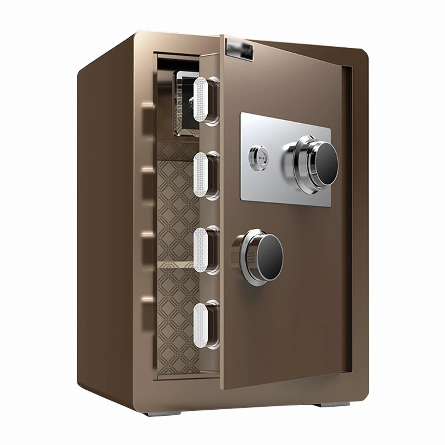 Cassaforte Combinazione di Quadranti Meccanici Cassetta Sicurezza Grande con Chiave Safe per Casa, Ufficio, Hotel(Brown,70CM/28IN)