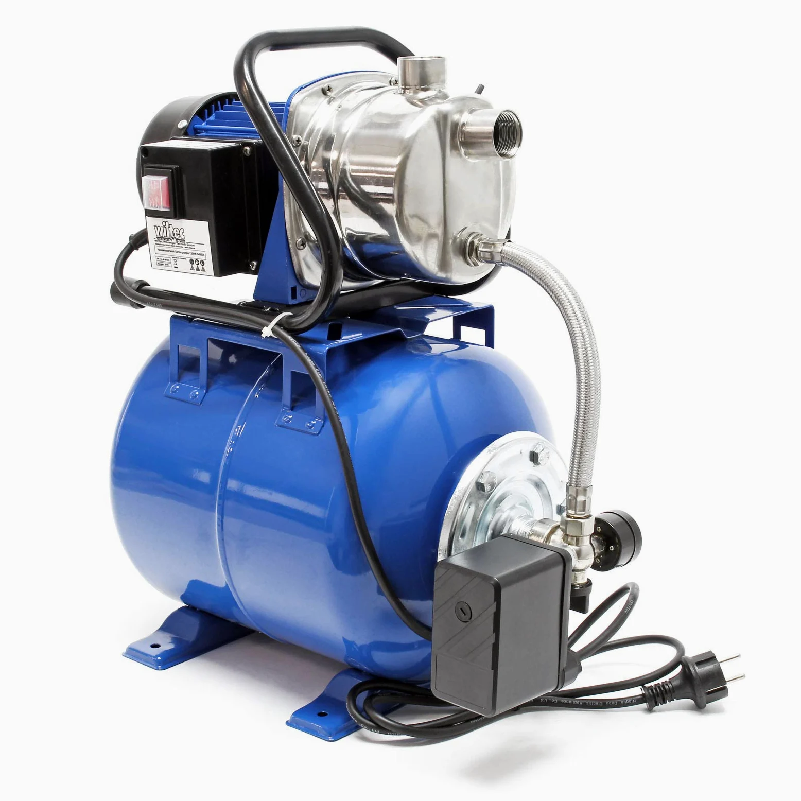 Pompa autoclave uso domestico 19 l con pressostato 1200W 3400l/h Elettropompa da giardino