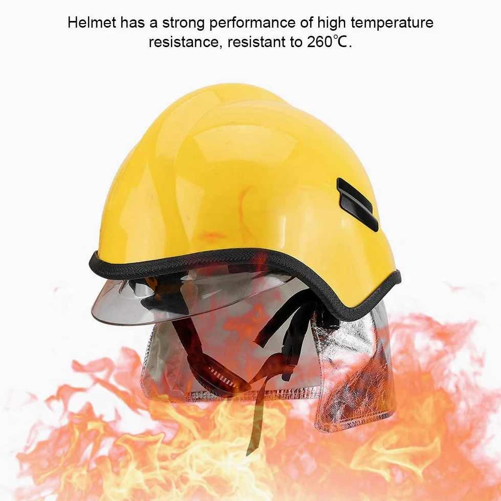 Ejoyous Casco Protettivo Ignifugo, Casco Integrale di Sicurezza Cappello di Salvataggio Resistente Al Calore Copricapo Protettivo per Pompiere