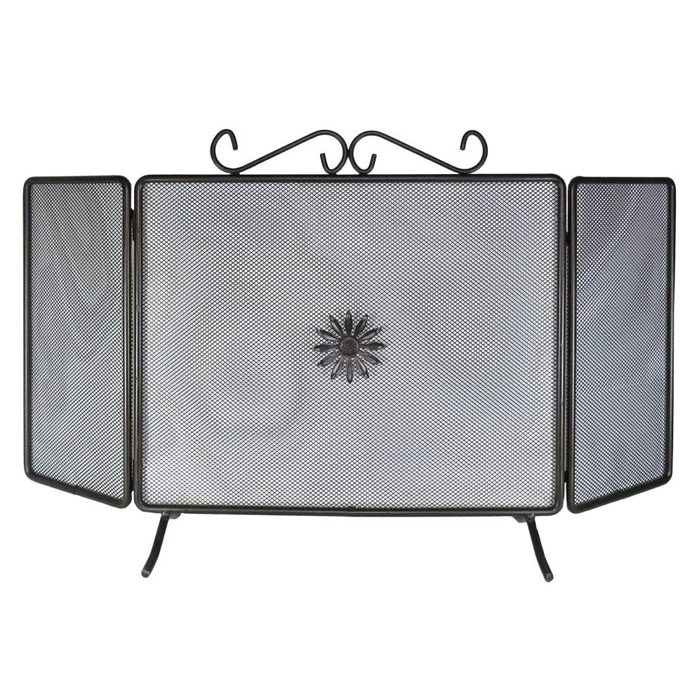 OEM Skermo per camino in Ferro battuto, Rustico, Nero, 9.7 pounds, 90 x 50 cm