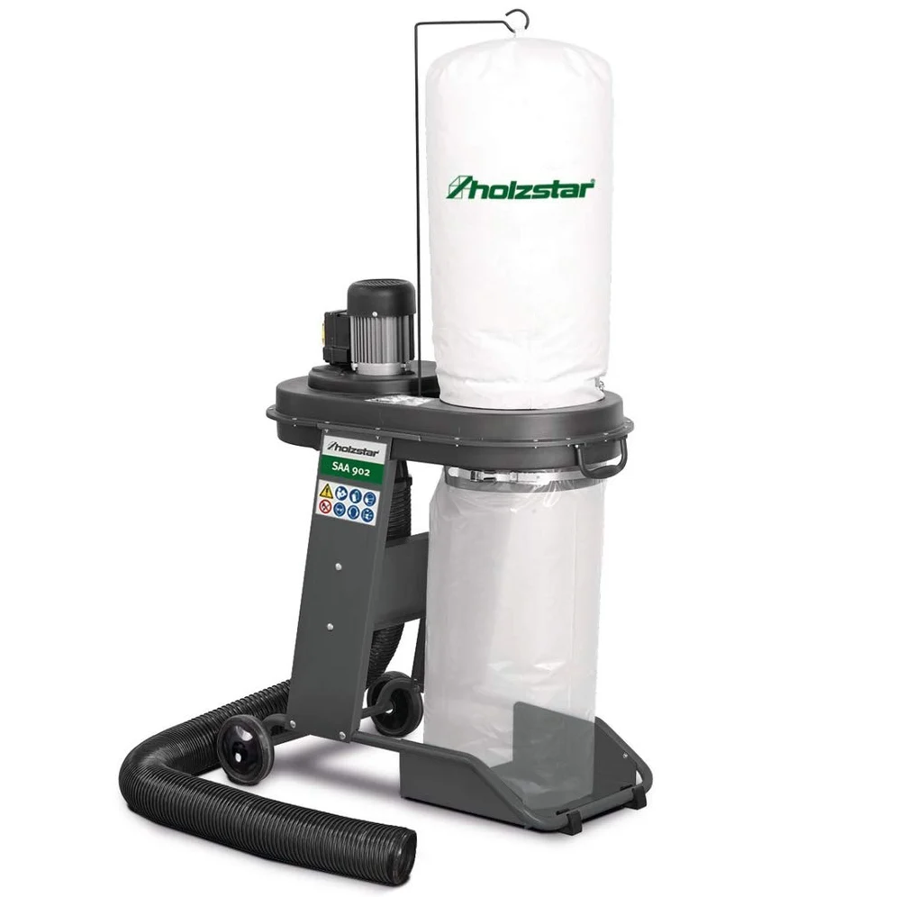 Holzstar SAA902 5923902 - Aspiratori a trucioli (con ventilatore, fissaggio semplice, elevata mobilità, elevata potenza di aspirazione, impianto di aspirazione truciata)