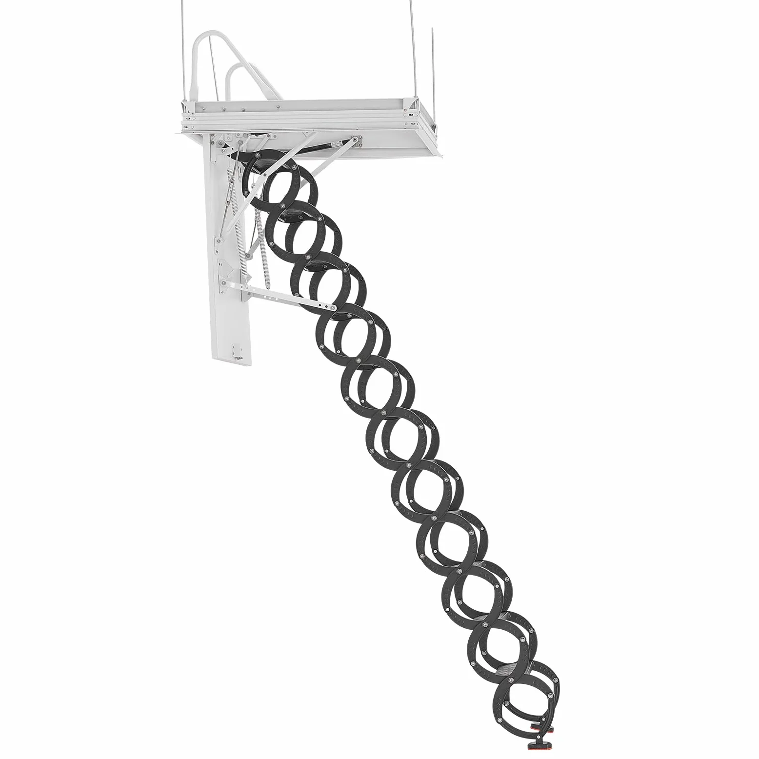 VEVOR Scala per Soffitta, Capacità di Carico 299,4 kg Scala Pieghevole in Lega di Acciaio, per Soffitti Alti da 2,6 a 2,85 m e Dimensioni di Apertura di 1000,76 x 698,5 mm con Asta di Trazione