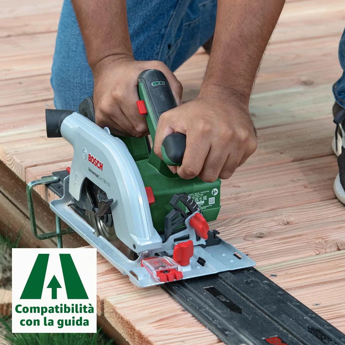 Bosch Sega circolare a batteria UniversalCirc 18V-53 (taglio preciso nel legno; profondità di taglio max. 53 mm; 18 Volt System; senza batteria)