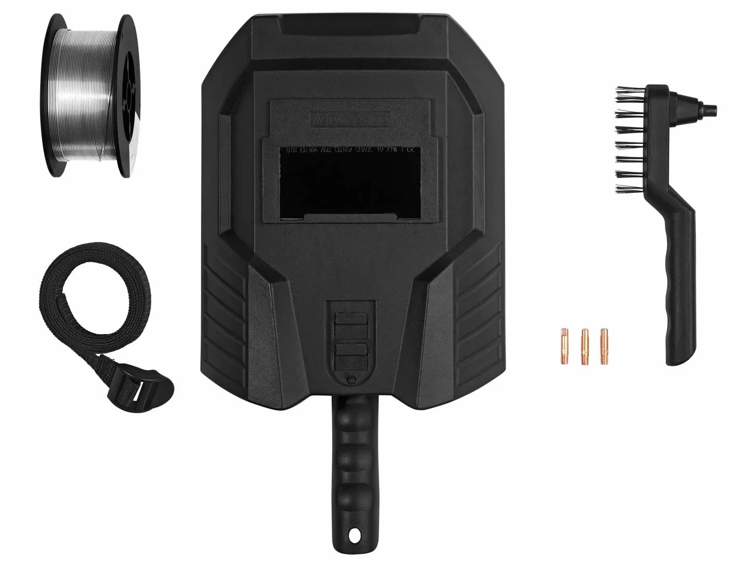 Offerta FITNMORE per saldatrice inverter a filo animato PARKSIDE PIFDS 120 con accessori, portachiavi apribottiglie HEADNMORE, matita da carpentiere HEADNMORE e calze da lavoro PARKSIDE