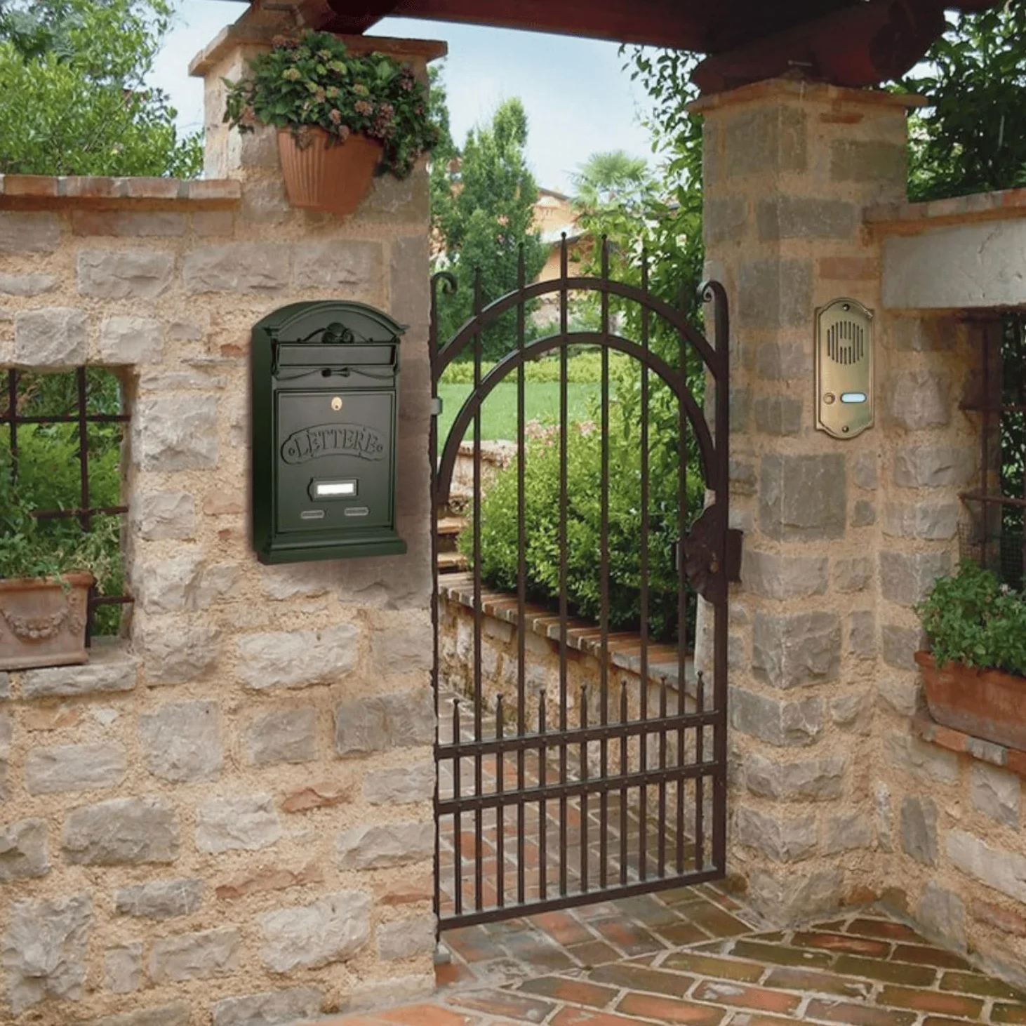 ALUBOX Cassetta Postale Da Esterno 42X27X8,5 Cm Cassetta Posta In Acciaio Zincato Resistente alle Intemperie e Durevole Nel Tempo Cassette Postali Per Esterno Serratura Antiscasso (GHISA)