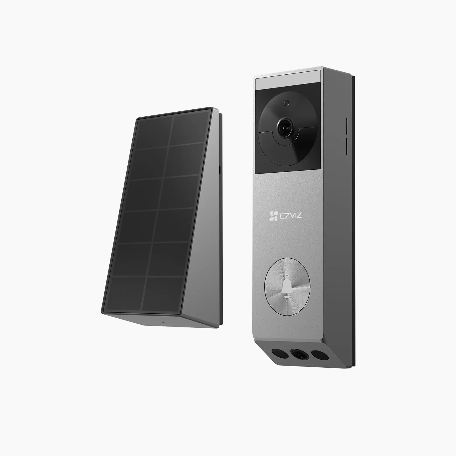 EZVIZ EP3x Pro Campanello Video a Batteria con Telecamera WiFi 2K, Doppio Obiettivo, Rilevamento di Persone/Pacchi, Visione Notturna a Colori, Pannello Solare Incluso, 32GB eMMC, Impermeabile, Alexa