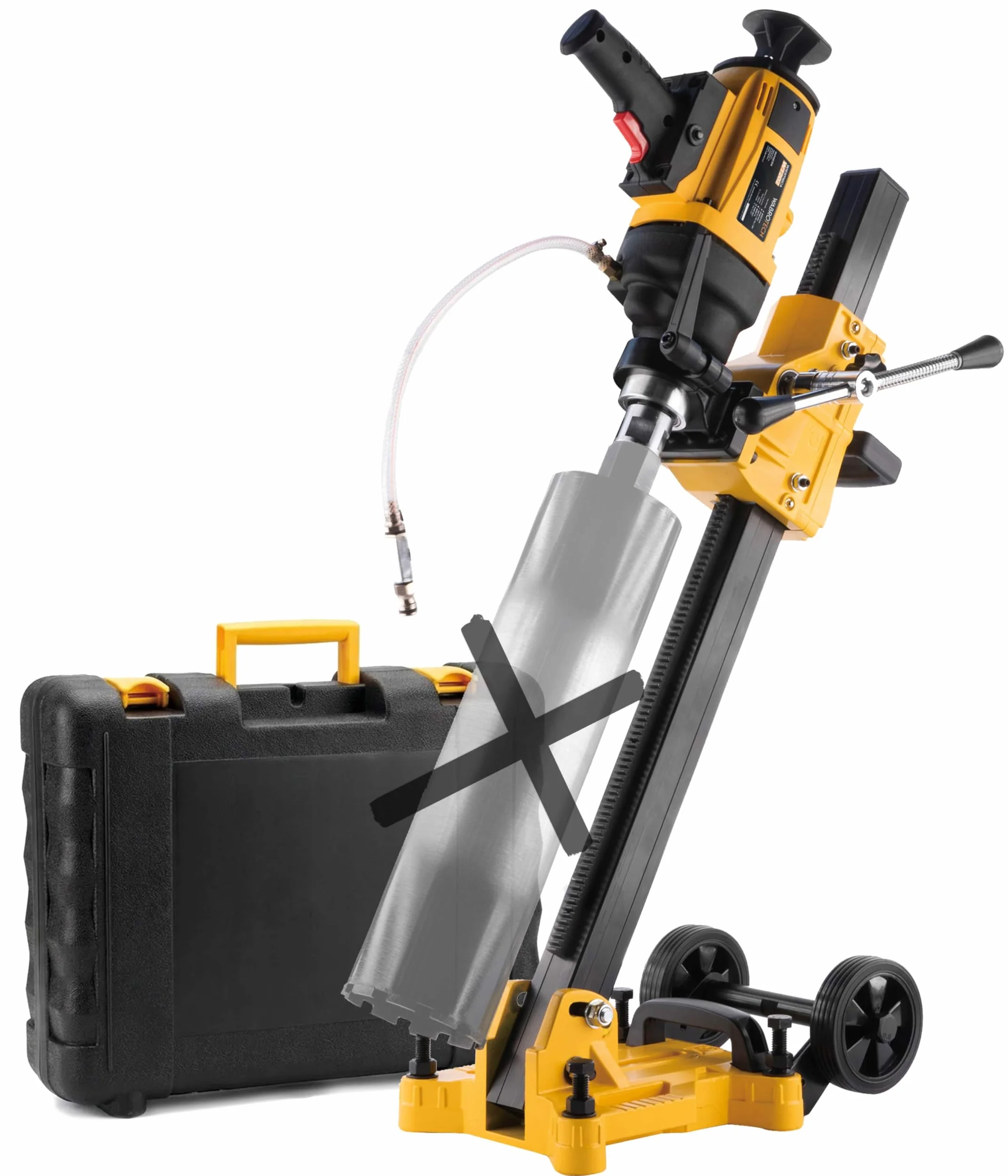 Carotatrice Manuale 2300 W su Supporto per Carotatricee Inclinabile - Caarotatrice Diamantata con PRCD - Carotatrice a Mani Libere 1400 Giri/min per Carotaggio a Umido e a Secco Ø 22-202 mm