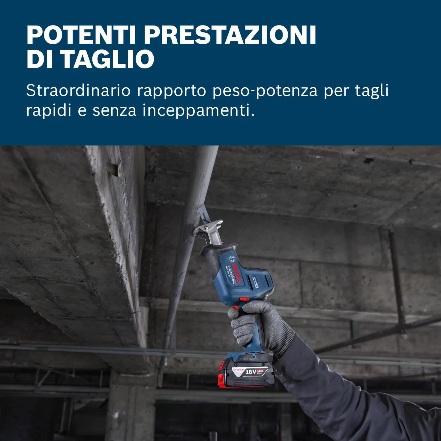Bosch Professional 18V System Sega universale a batteria GSA 18V-24 (incl. lama S922EF, S2345X)