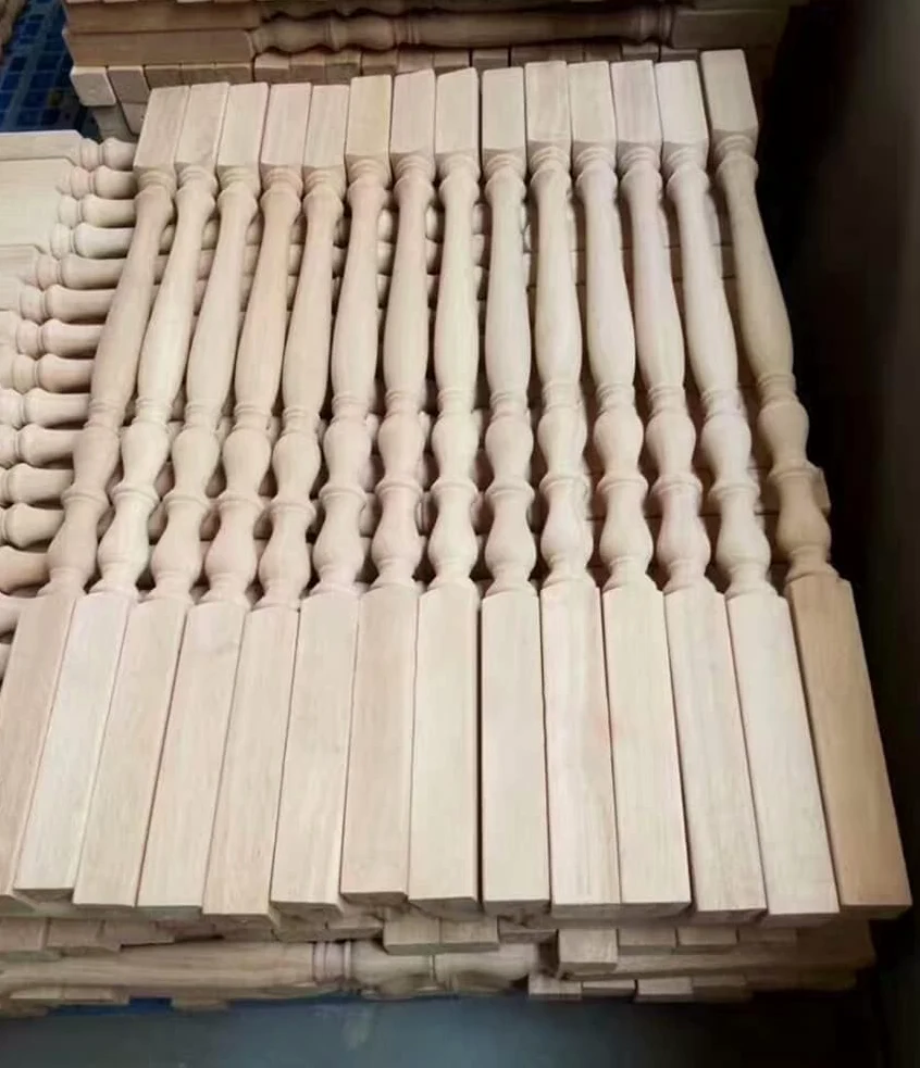 Corrimano Scala Balaustra in Legno Mandrino Balaustre per Scale Interne, Colonna per Mandrini Interni Moderni per Scala Balcone Casa Attico, 5 Pack, 95cm/37.4in