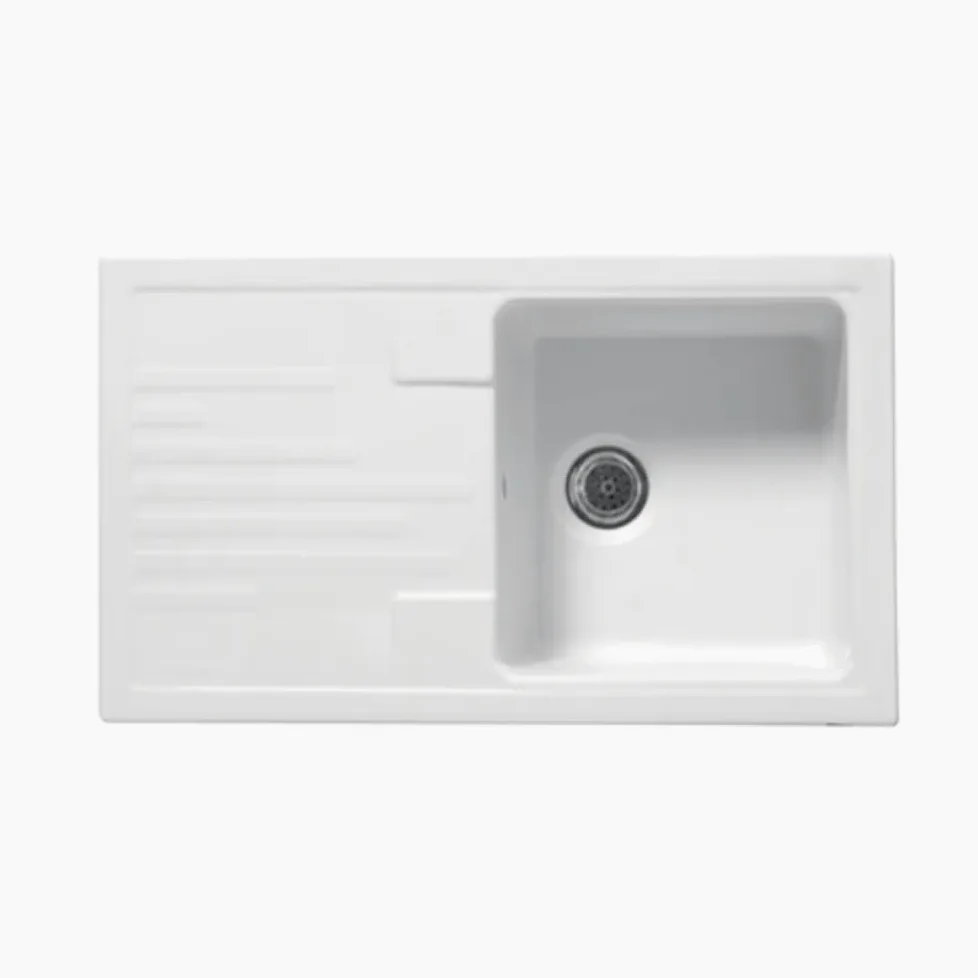 LAVELLO DA INCASSO IN CERAMICA MOD. C282 CON 1 VASCHETTA 86 x 50 Bianco