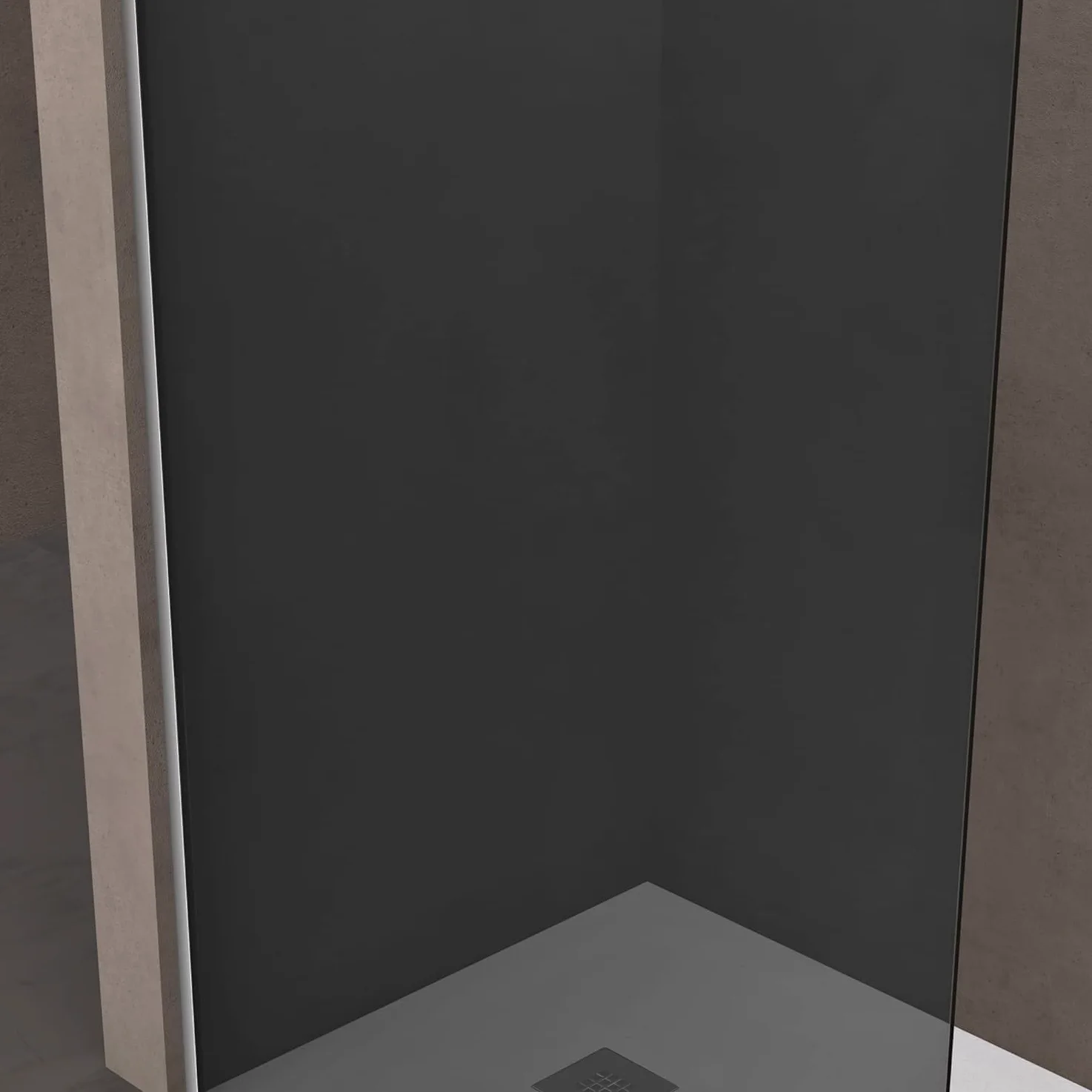 doporro Box Doccia Walk-In 80x200 cm, Parete Doccia Fissa in Vetro Temperato Fumé 10 mm con Barra Stabilizzatrice Regolabile e Profilo Cromato – Bremen02VG