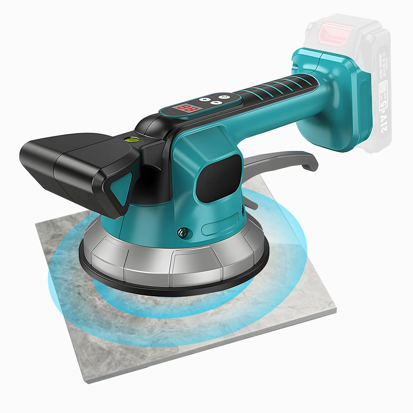 Macchina vibrante per piastrelle Makita 18 V, Vibratori per Piastrelle a Batteria da Parete Posa con 10 ingranaggi regolabili, assorbimento 200 kg, display digitale(Batteria Non Inclusa)
