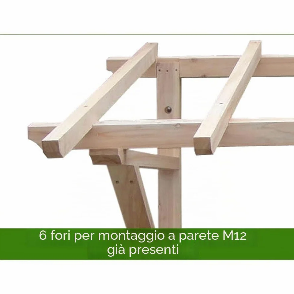 Melko Tettoia in Legno per Porta d'Ingresso, 205 cm