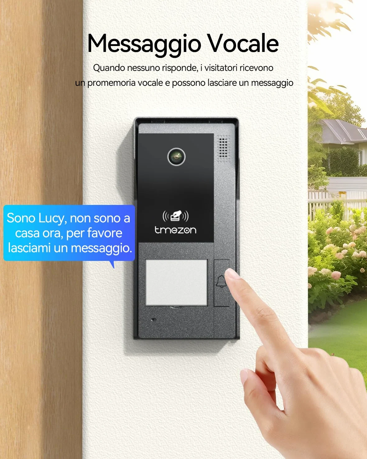 TMEZON Videocitofono Wifi Smart 2 Fili Video Citofoni M790,1080P monitor e Campanello Esterno con Telecamera,APP/Carta RFID Unloc,Rilevamento del Movimento Umano