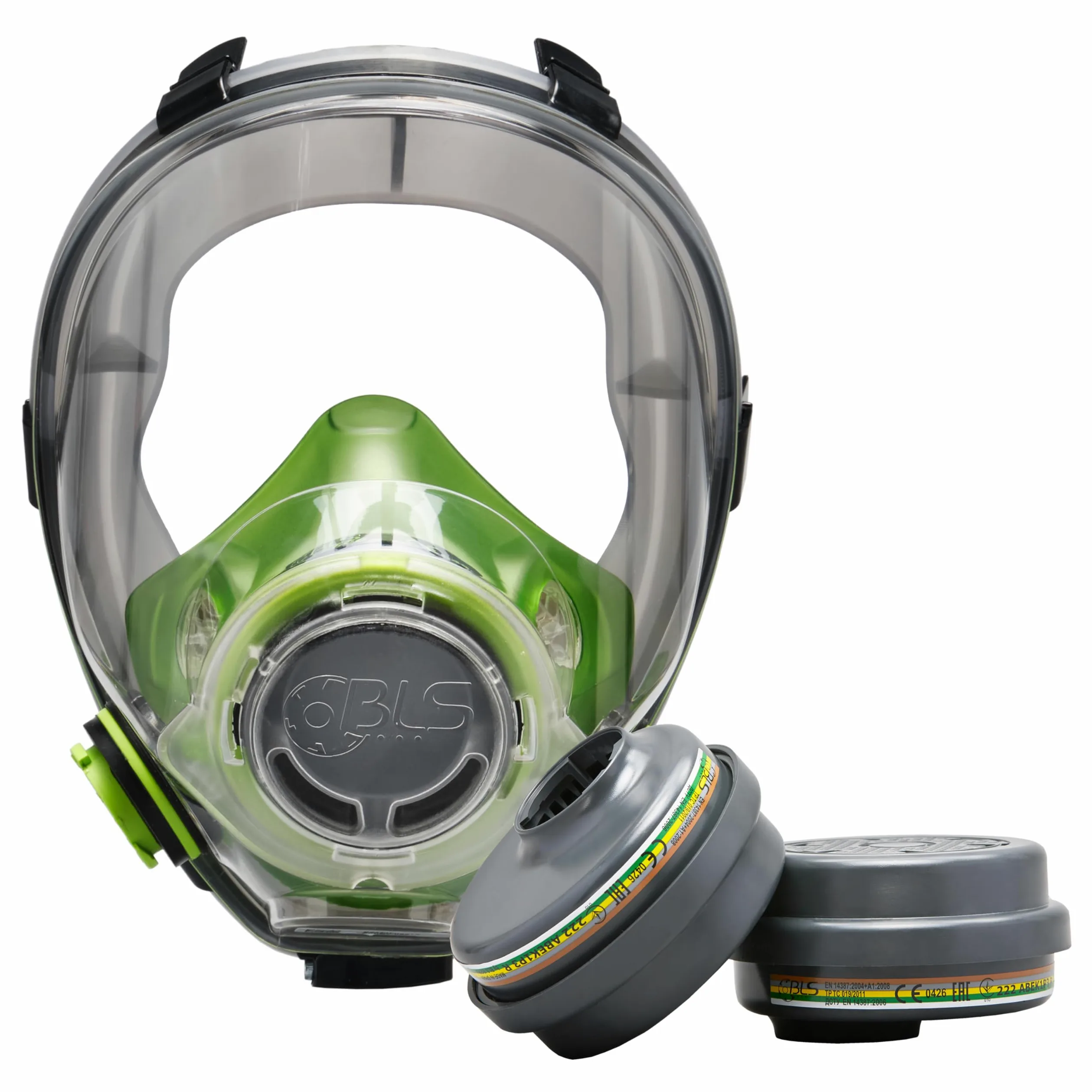 BLS 5600 con filtri 222 ABEK1P3 R D Maschera Intera con Guarnizione in TPE e 2 Filtri Sostituibili 222 ABEK1P3 con Attacco a Baionetta b-lock. Per Gas/Vapori, Polveri Tossiche, Acidi e Ammoniaca
