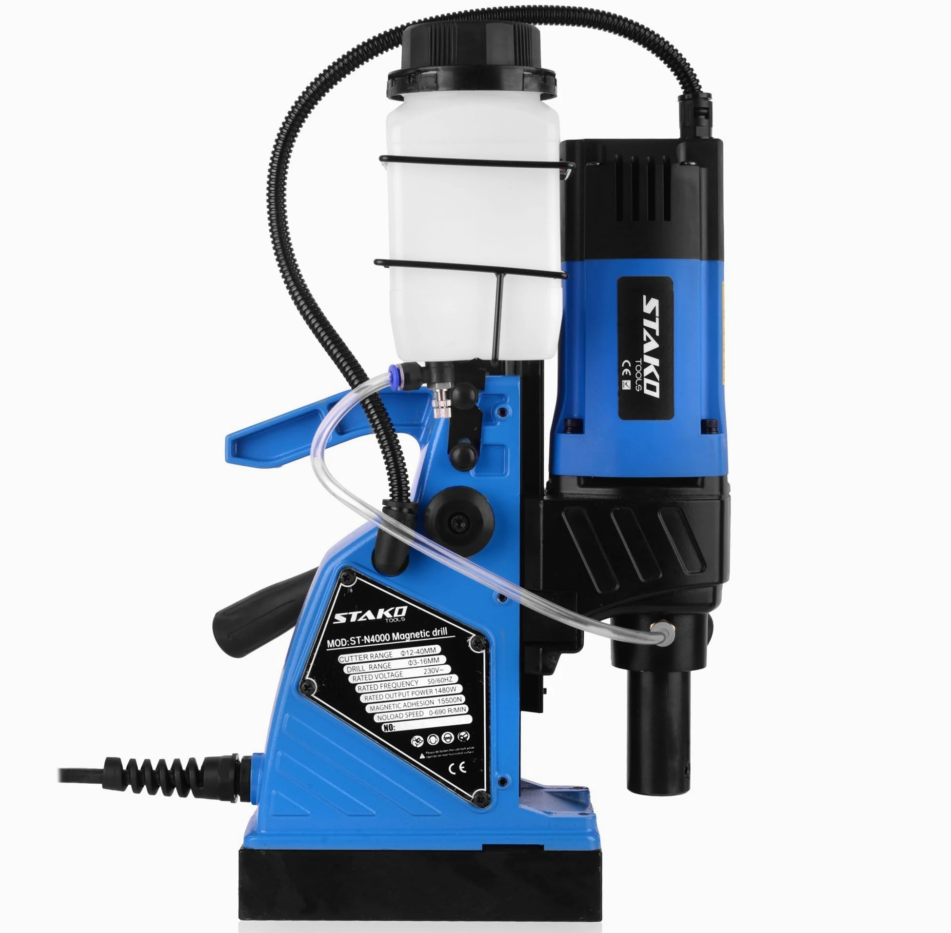 STAKO ST-N4000 Max Ø 40 mm Trapano magnetico 1480 W con valigetta – Magnetkraft 15500N – Carotatrice portatile per lavorazione dei metalli con Weldon 19 mm e Mandrino B16 3-16 mm – Leight 10 kg