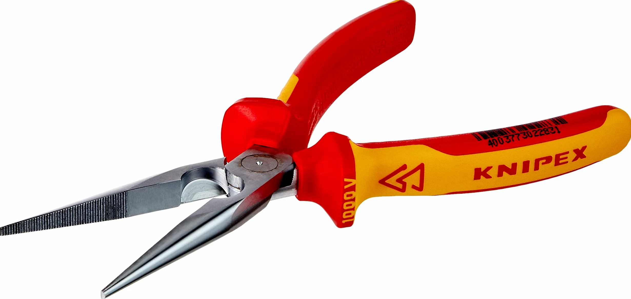 KNIPEX Pinza per meccanica - con becchi mezzotondi con tronchese (pinza a becchi di cicogna) cromata isolati con manici rivestiti in, 26 16 200