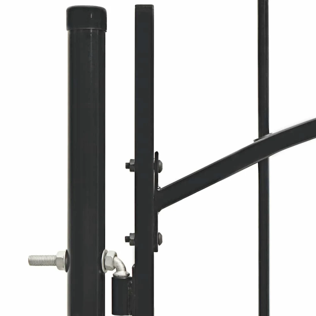 vidaXL Cancello da Giardino Woerden Stabile Robusto con 1,5 Montanti e Accessori Cancelletto Sicurezza Ingresso Pedonale in Acciaio 1x1,5 m Nero
