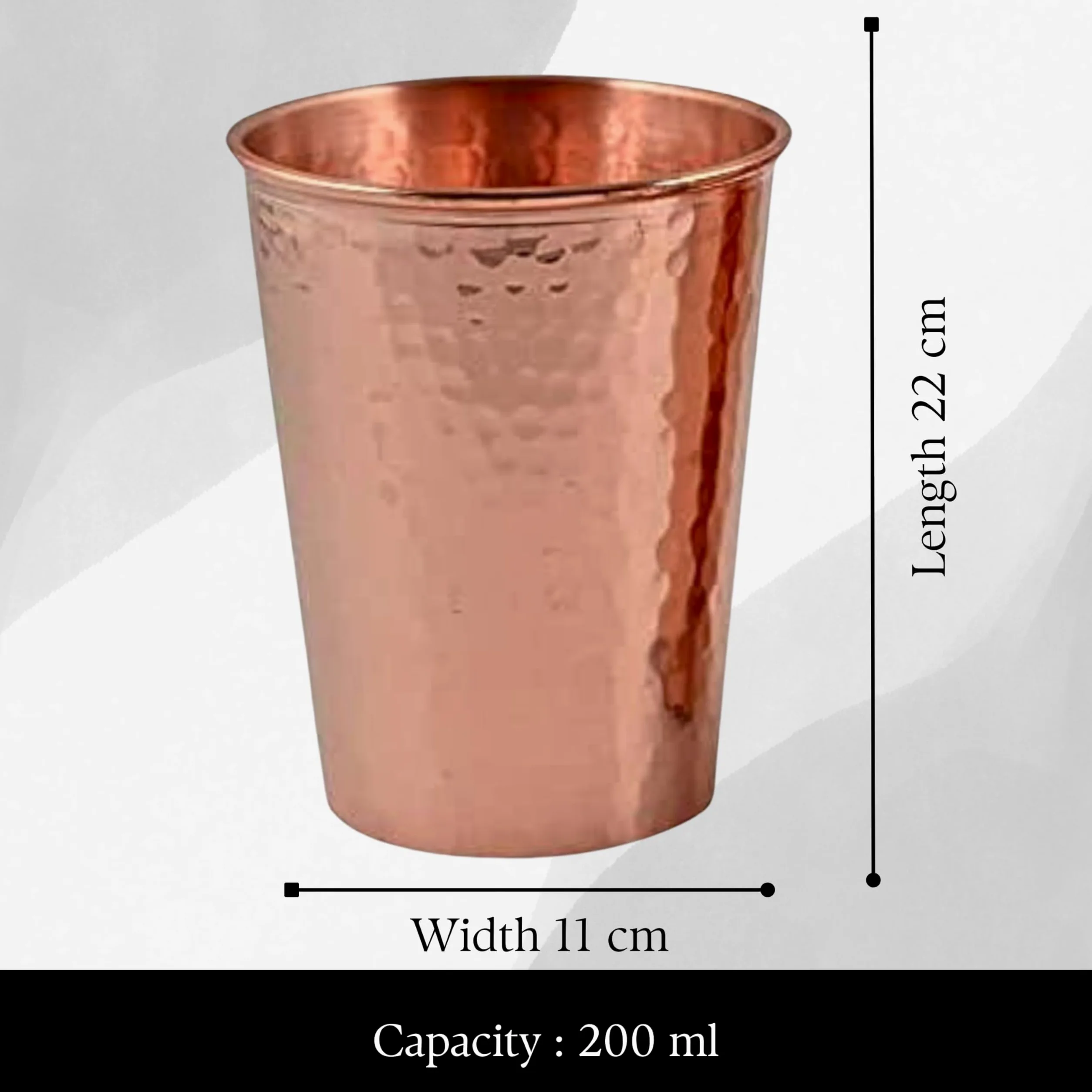 Dispenser d'acqua in rame puro, capacità 8 l, finitura martellata, benefici per la salute ayurvedica, include 2 bicchieri abbinati e 1 bottiglia di rame, bicchieri artigianali per guarigione e