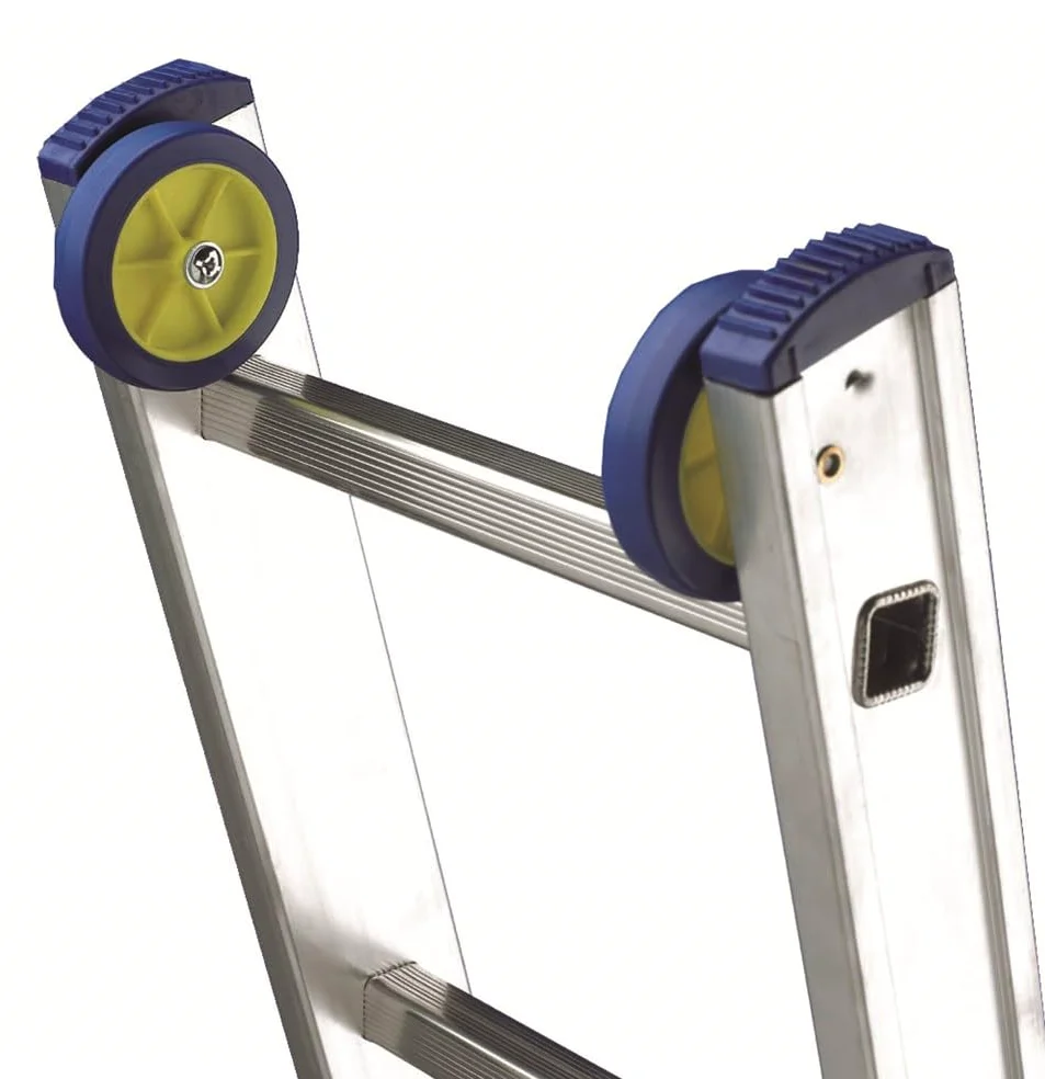 Svelt Scala 3 Tronchi Professionale in Alluminio Trasformabile in Scala d'Appoggio e Doppia con Guardacorpo di Protezione, Euro E3 "R" 3x8 gradini
