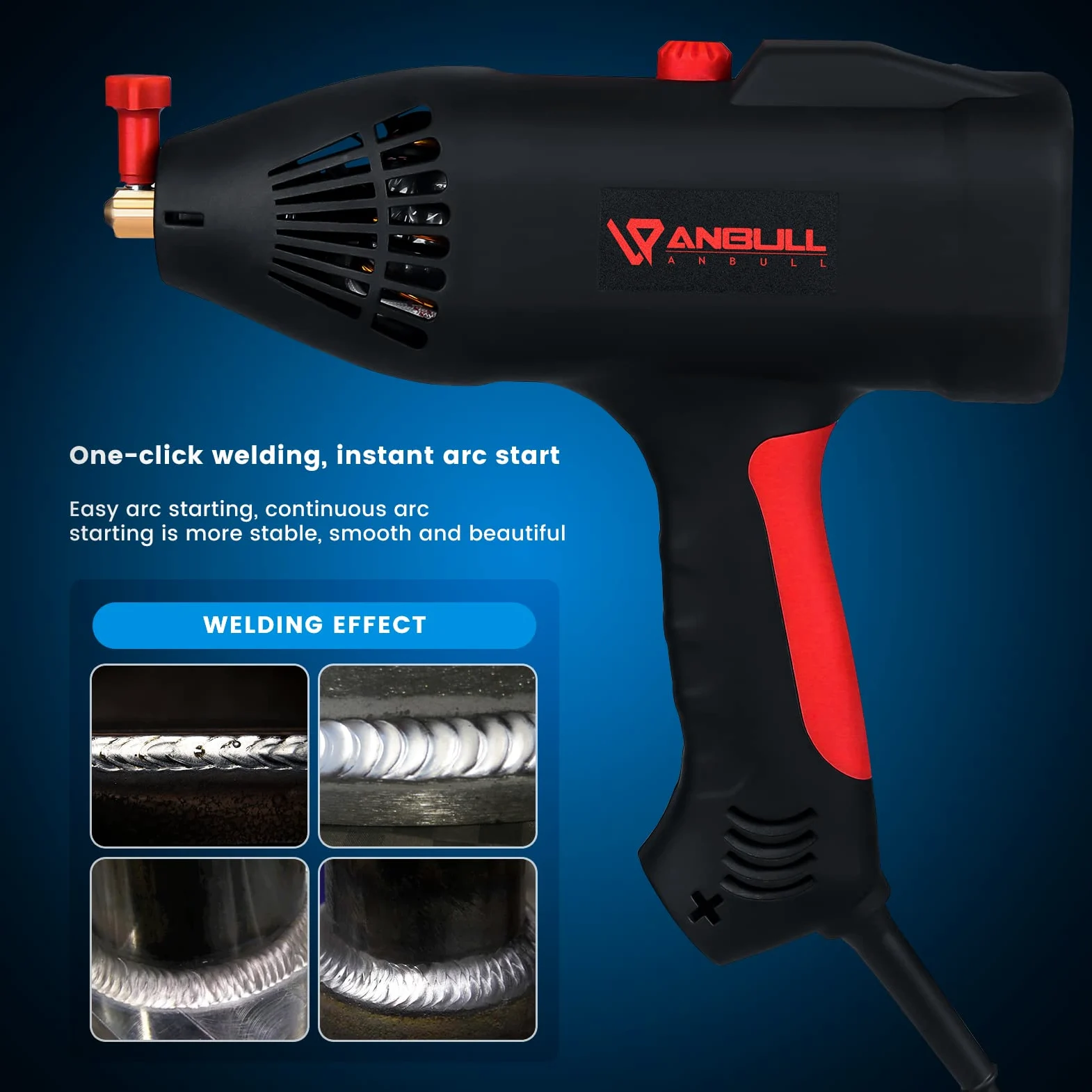 Anbull MMA Saldatrice Portatile, 140A ARC Saldatrice a elettrodo, 220V/3000W, IGBT Saldatrice ad arco, 1.5Kg, Non adatto per l'alluminio