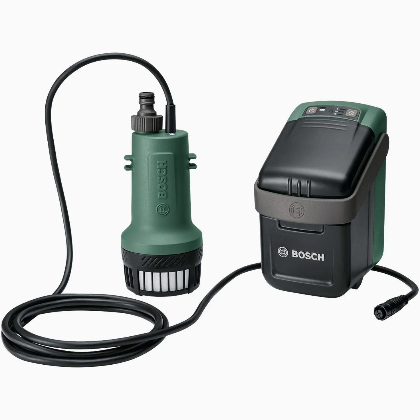 Bosch Pompa sommersa a batteria GardenPump 18V-2000 (senza batteria, sistema da 18 Volt, confezione in cartone) Verde Acqua