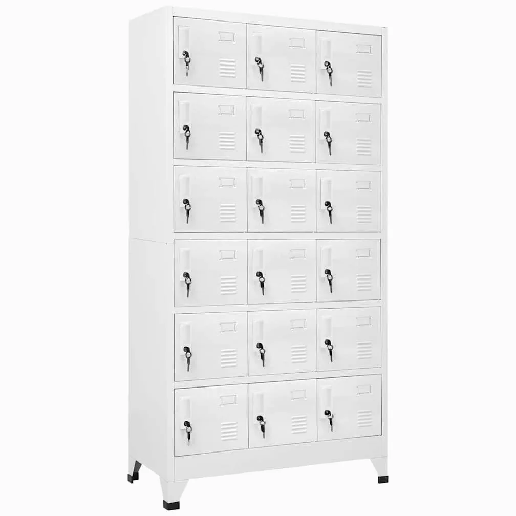 vidaXL Armadietto a 18 Scomparti in Metallo 90x40x180 cm Schedario Ufficio