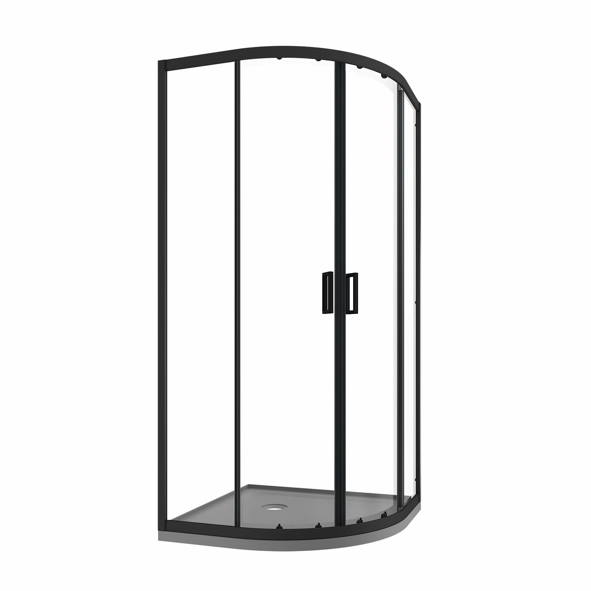 Box Doccia Semicircolare Vetro Temperato 6mm h185cm modello Tonga (Vetro Trasparente, 75x75cm)
