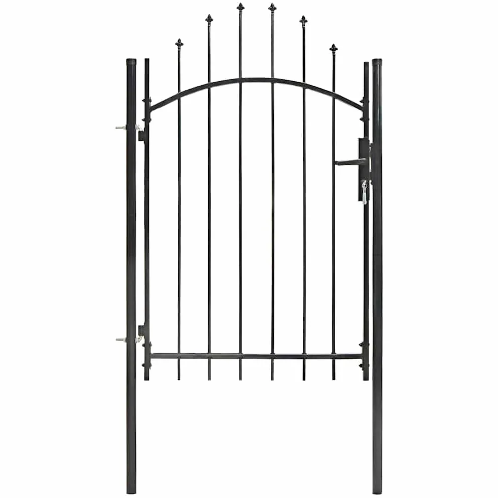 vidaXL Cancello da Giardino Woerden Stabile Robusto con 1,5 Montanti e Accessori Cancelletto Sicurezza Ingresso Pedonale in Acciaio 1x1,5 m Nero