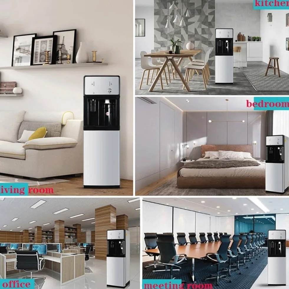 8pcs Refrigeratore d'acqua a caricamento inferiore con spia luminosa for bottiglia vuota for uso domestico e in ufficio - Distributore di acqua calda e fredda