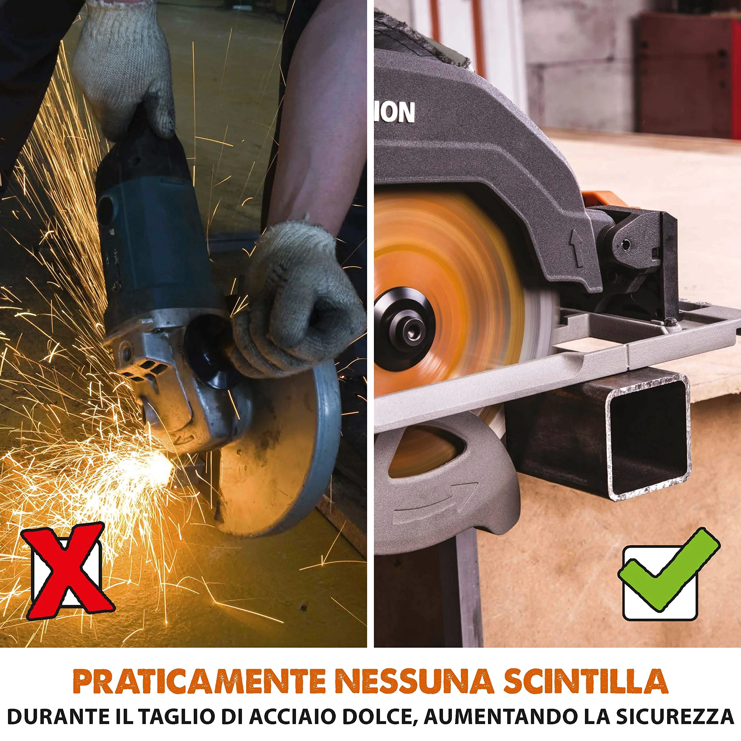 Evolution Power Tools - R185CCSX Sega Circolare Multi-Materiale 185 mm Compatibile con Binario Guida (Pacchetto Abbinato con Binario da 1020 mm Incluso), 230 V