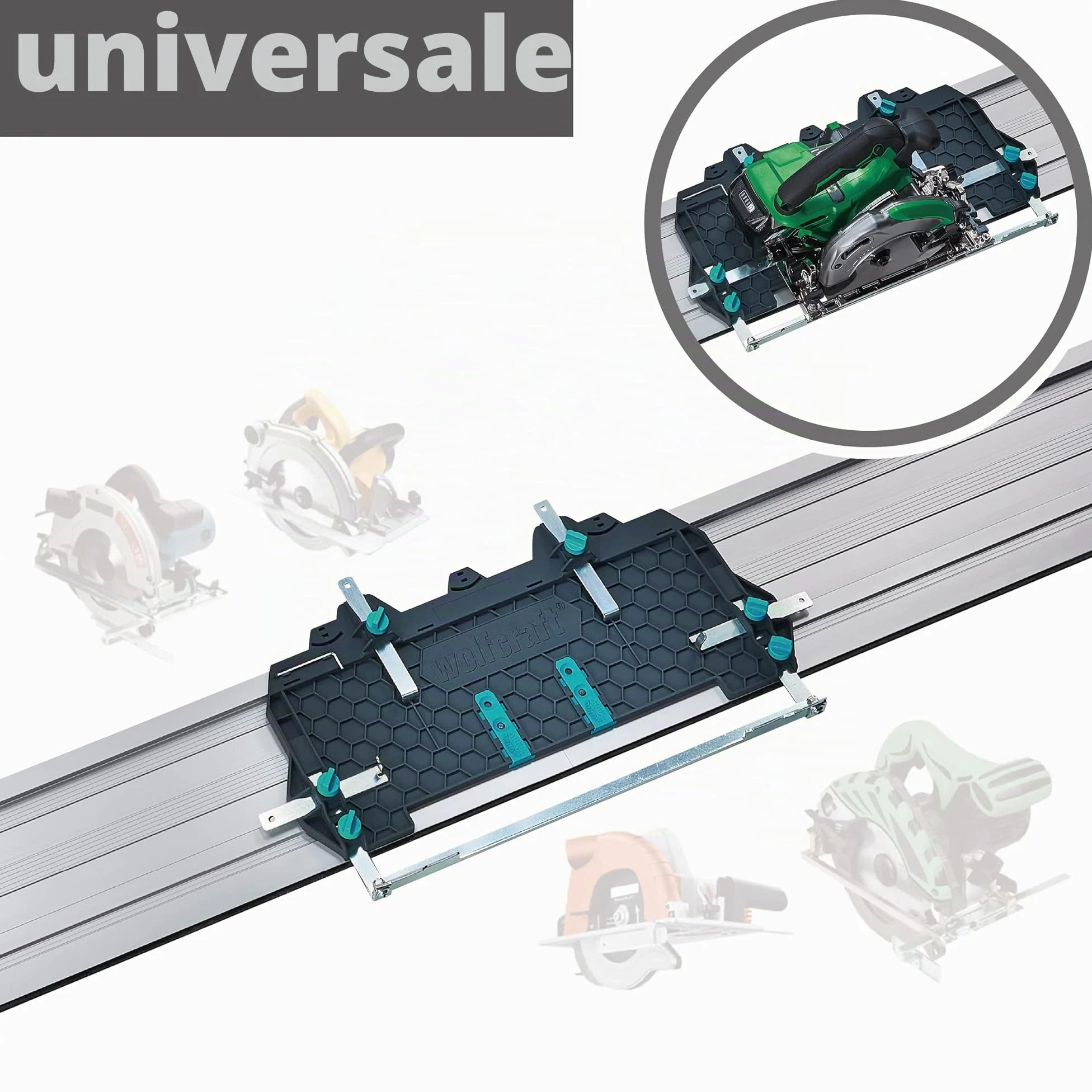 wolfcraft FKS 145 - Guida per Seghe Circolari Manuali - Tagli fino a 110 cm - Per Seghe Circolari a Cavo e a Batteria - 6913000