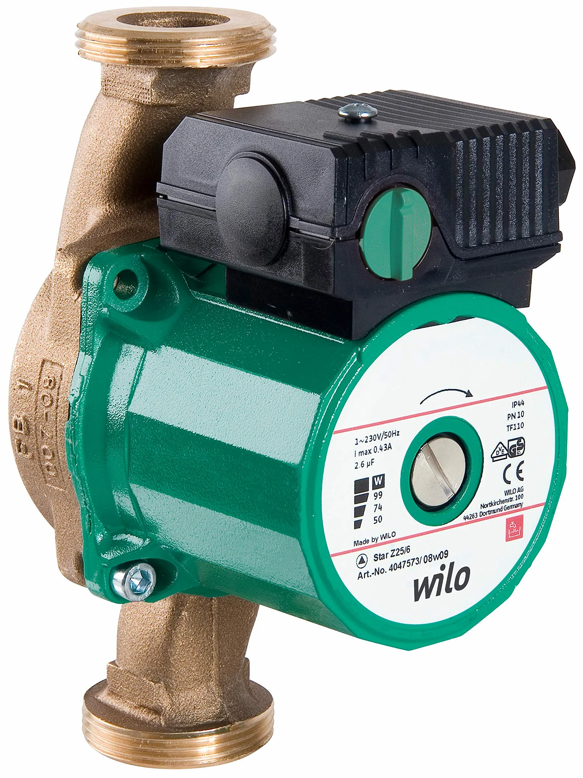Wilo - Star-Z 25/6-3, pompa di circolazione dell'acqua potabile, corridore umido, lunghezza 180 mm, G1 1/2