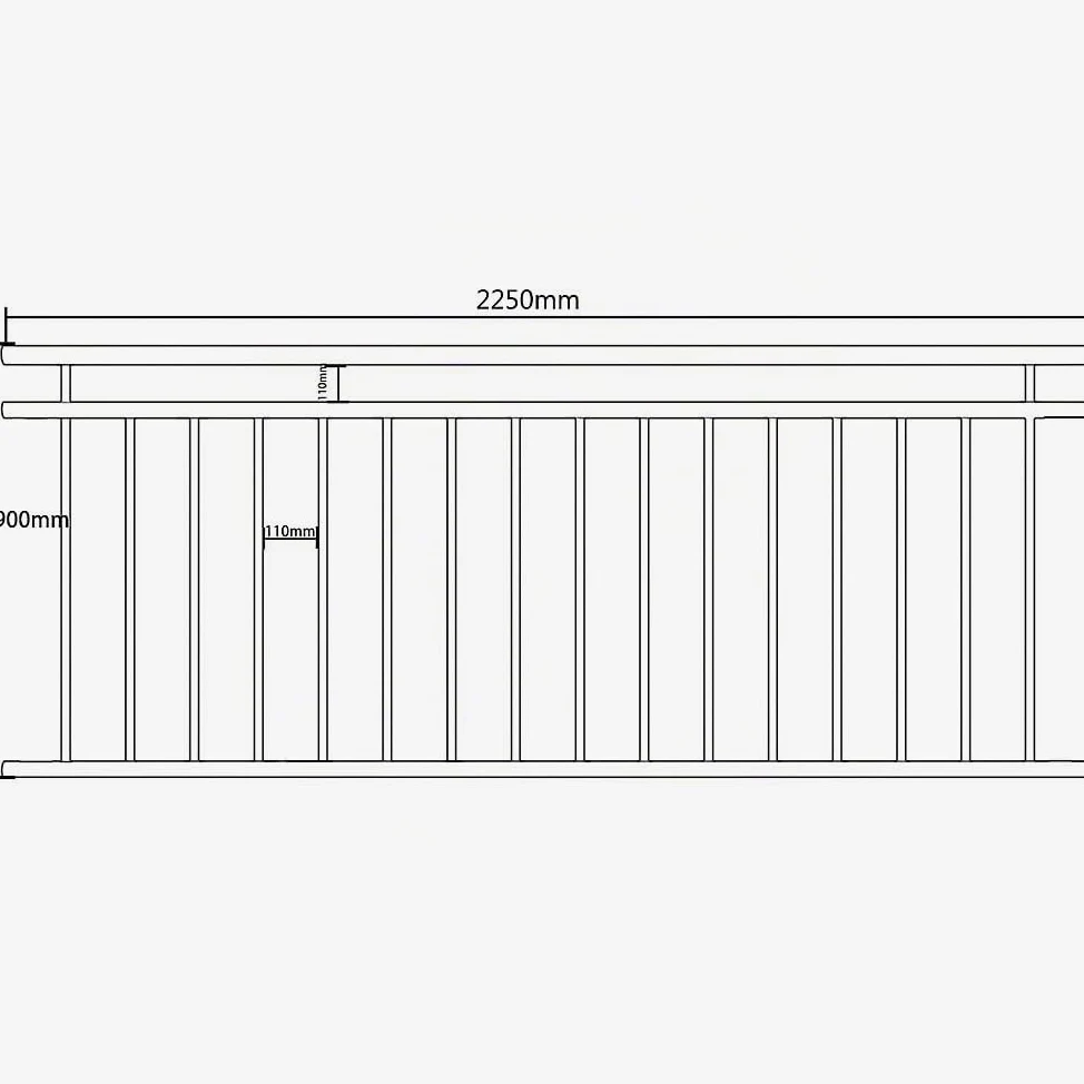 225 cm balcone V2 A Stab Ringhiera Balcone Acciaio Inossidabile Ballustrade finestra griglia