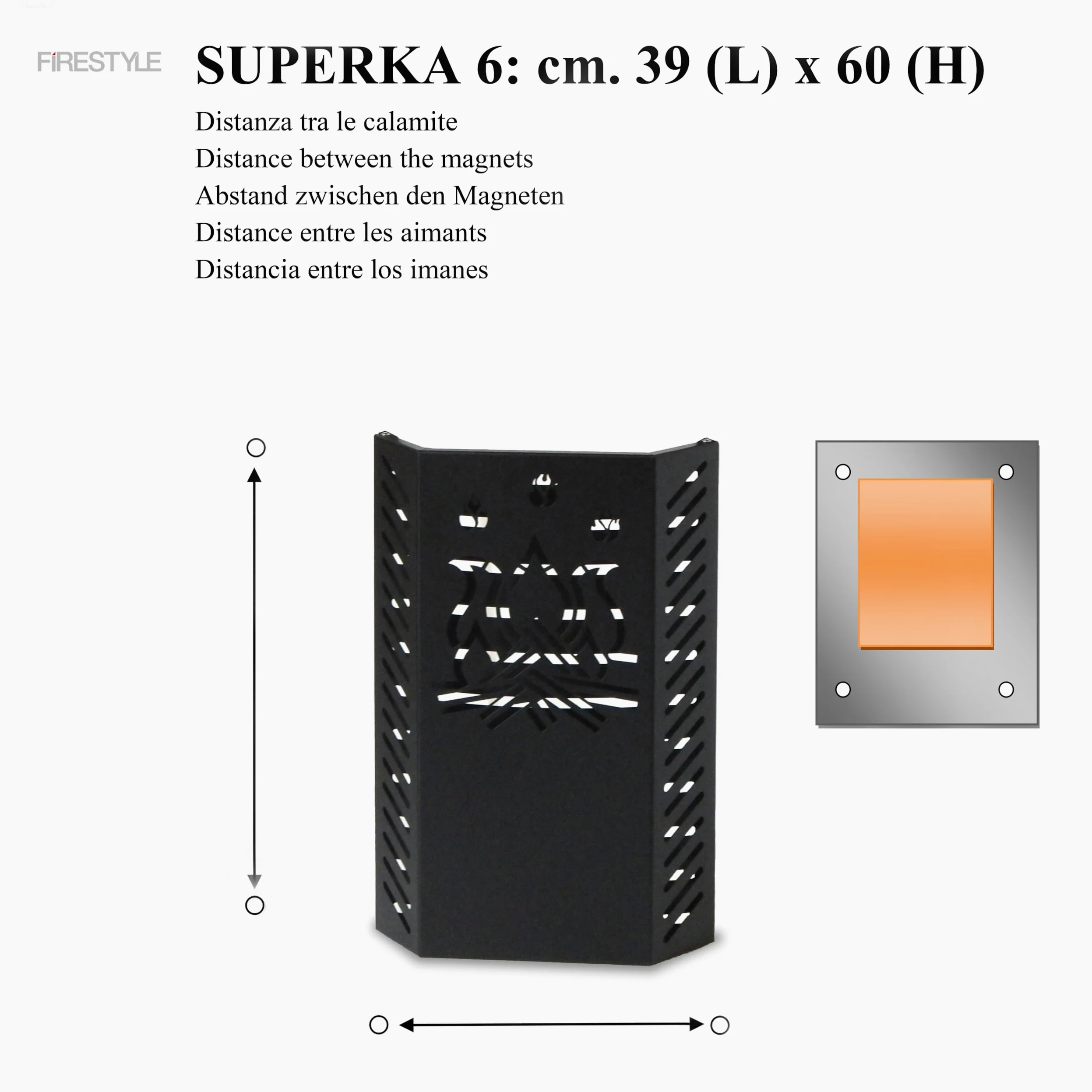 LIMAC Design SUPERKA, proteggi Bimbo Ideale per stufe a Legna e Pellet, Protezione ustioni Vetro Stufa o Camino, Anti scottature Bambini e Animali, prodotto in Italia. (Mod. 6 cm. 39x10x60)