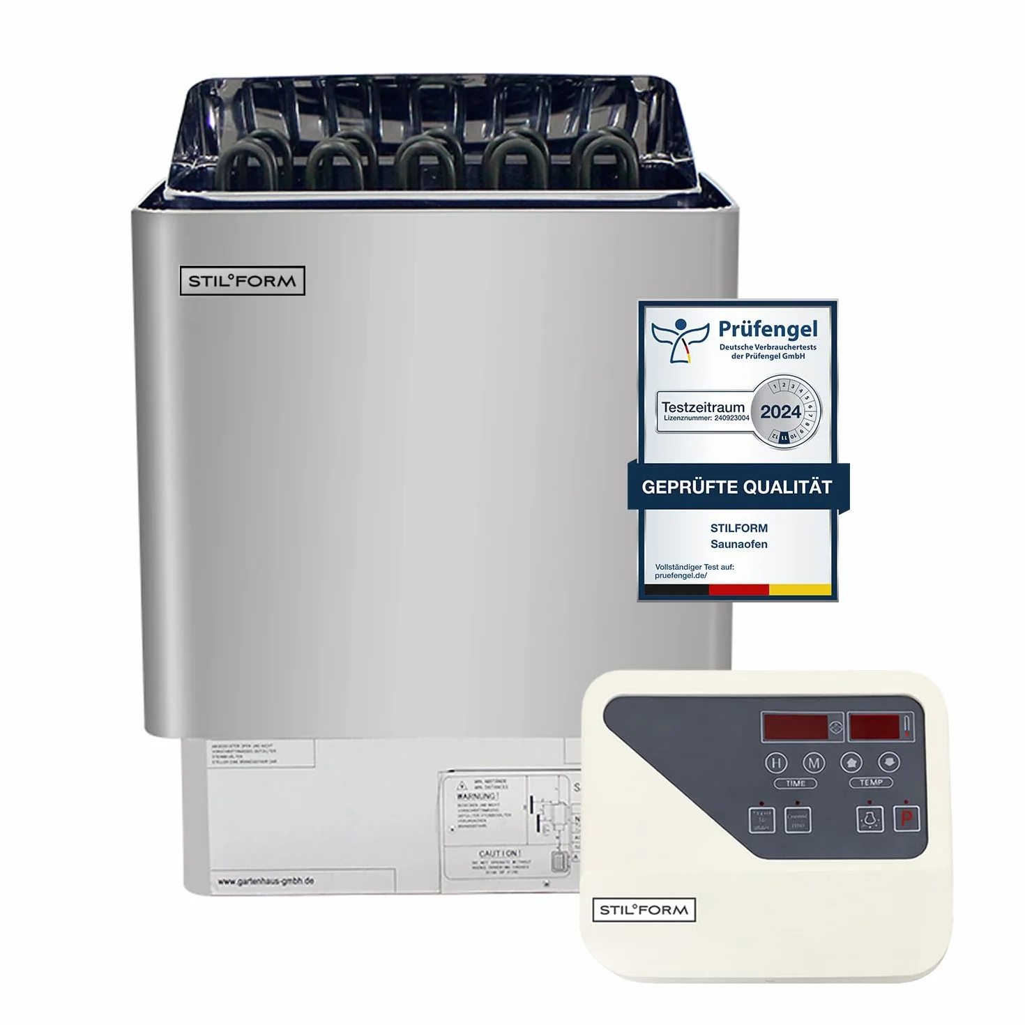 Thermolux Stufa per sauna 4,5 KW con funzionamento touch senza pietre per sauna, riscaldatore elettrico finlandese Gunmetal, riscaldatore elettrico sauna