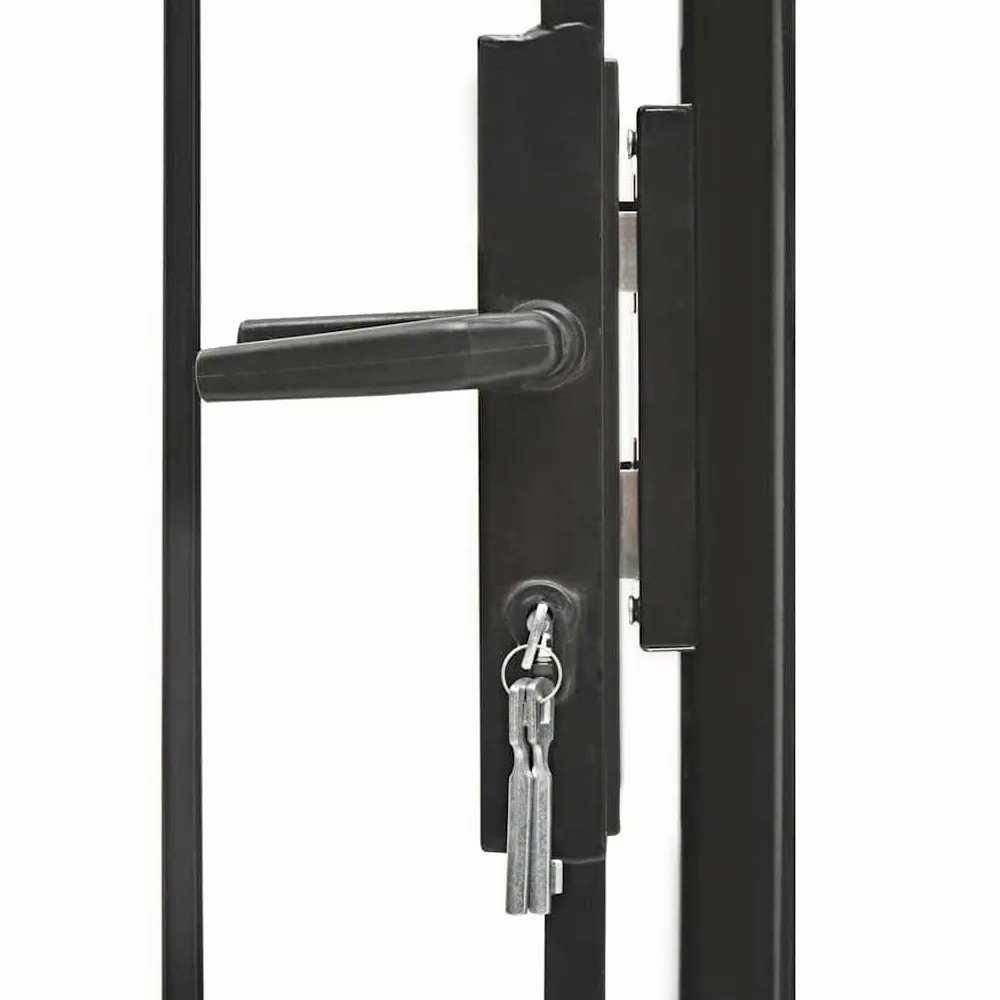 vidaXL Cancello da Giardino Woerden Stabile Robusto con 1,5 Montanti e Accessori Cancelletto Sicurezza Ingresso Pedonale in Acciaio 1x1,5 m Nero