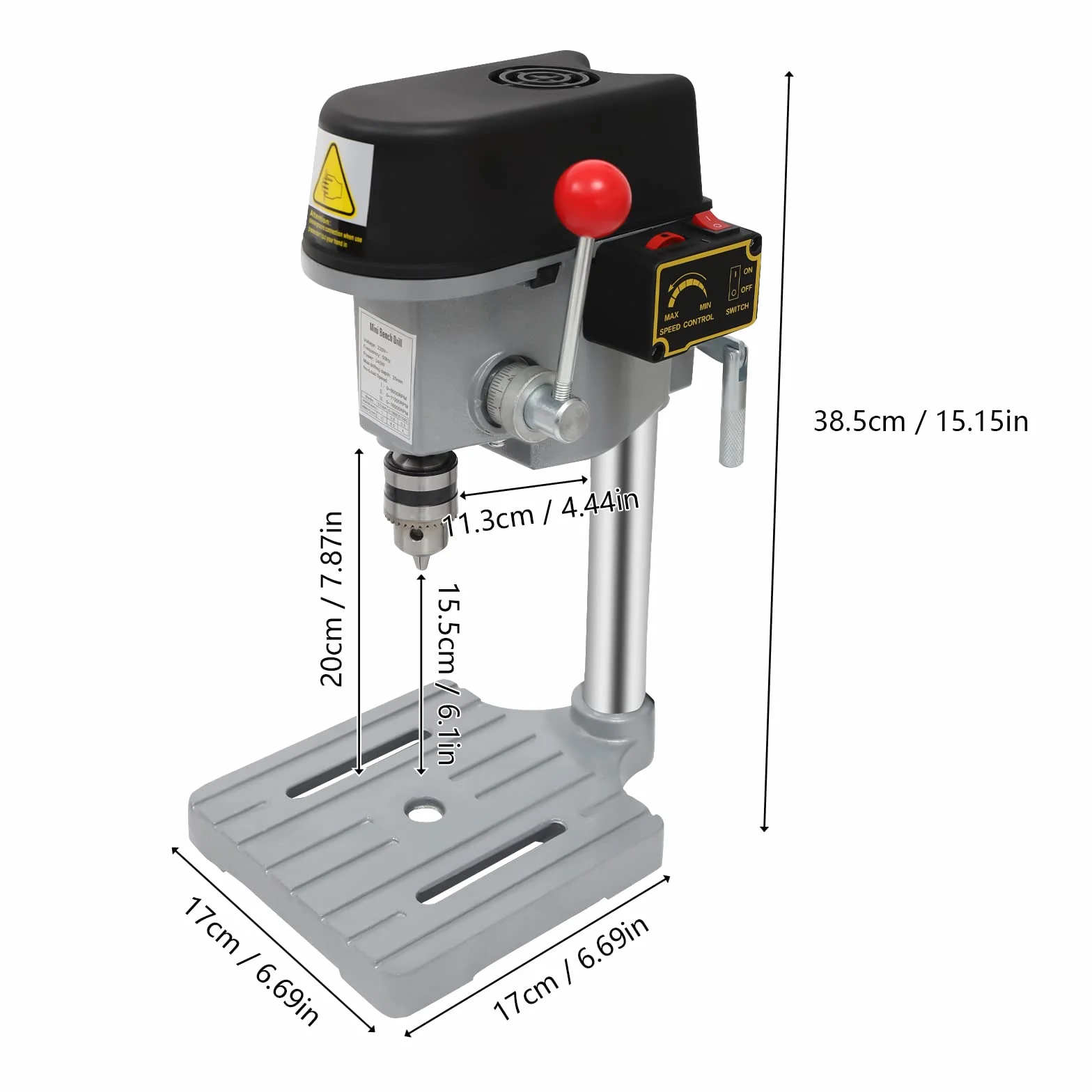 340W Mini Tavolo Trapano Elettrico, 16000RPM Portatile Mini Trapano a Colonna Fai da te 220V AC Bench Drill Macchina Trapano