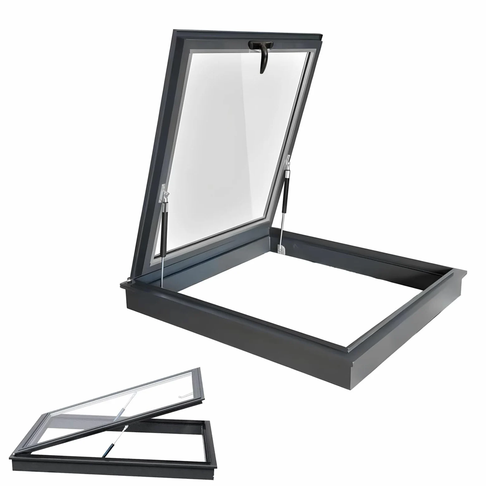 Lucernario per tetto, Finestra da tetto con vetro temperato, Soffitta finestra per uscita sul tetto copertura, ventilazione botola da tetto, Cantina porta di osservazione sicurezza (58 * 78cm)