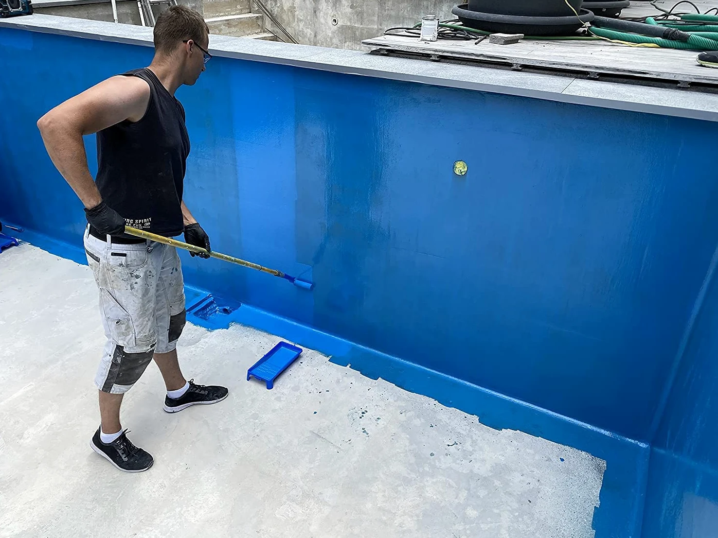Dipoxy 2K-5000 Pittura in resina epossidica, 12,0 kg (A 7,5 kg + 4,5 kg) + 0,6 kg verde chiaro 6027