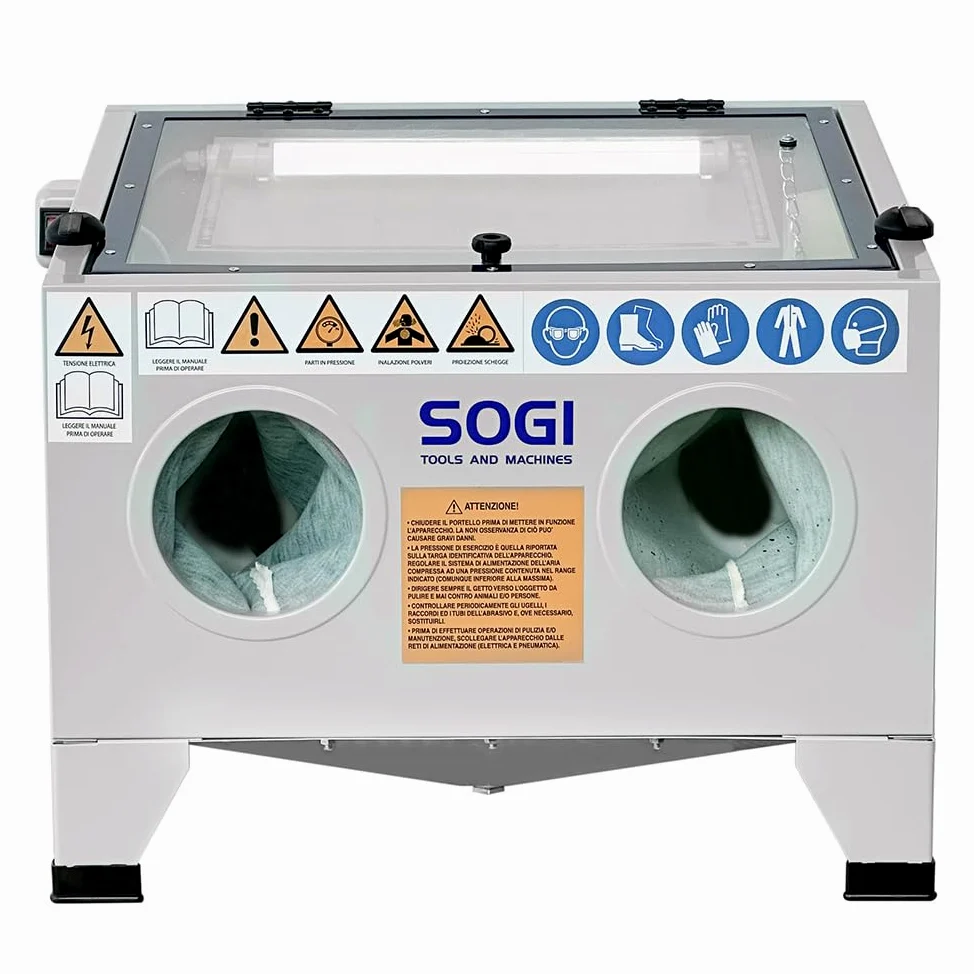 SOGI S-56 Sabbiatrice da banco professionale - 95 L - cabina di sabbiatura 580x480x300 mm - con accessori